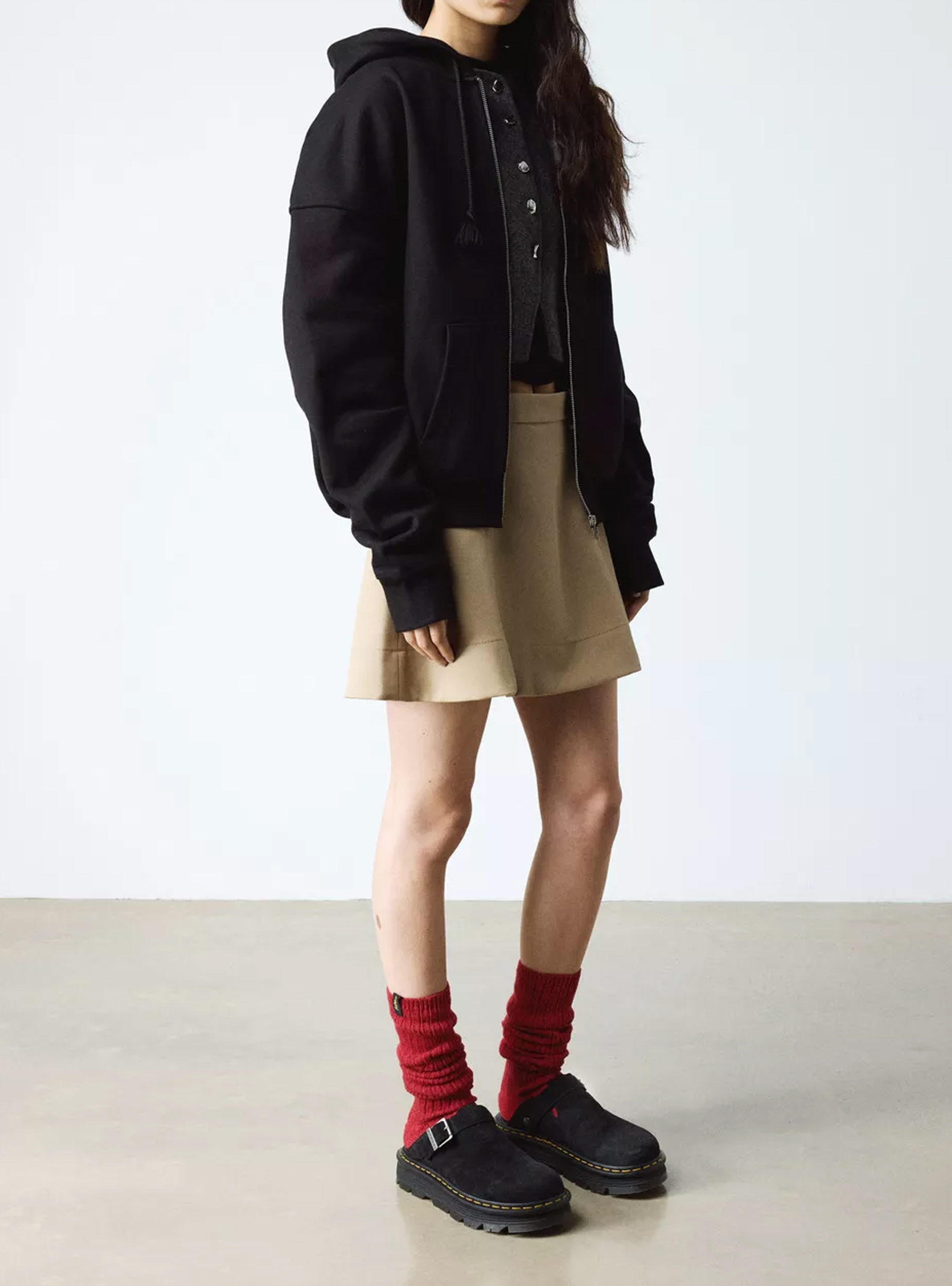 Dr Martens Zebzag Suede Casual Slingback Platform Mules - Black