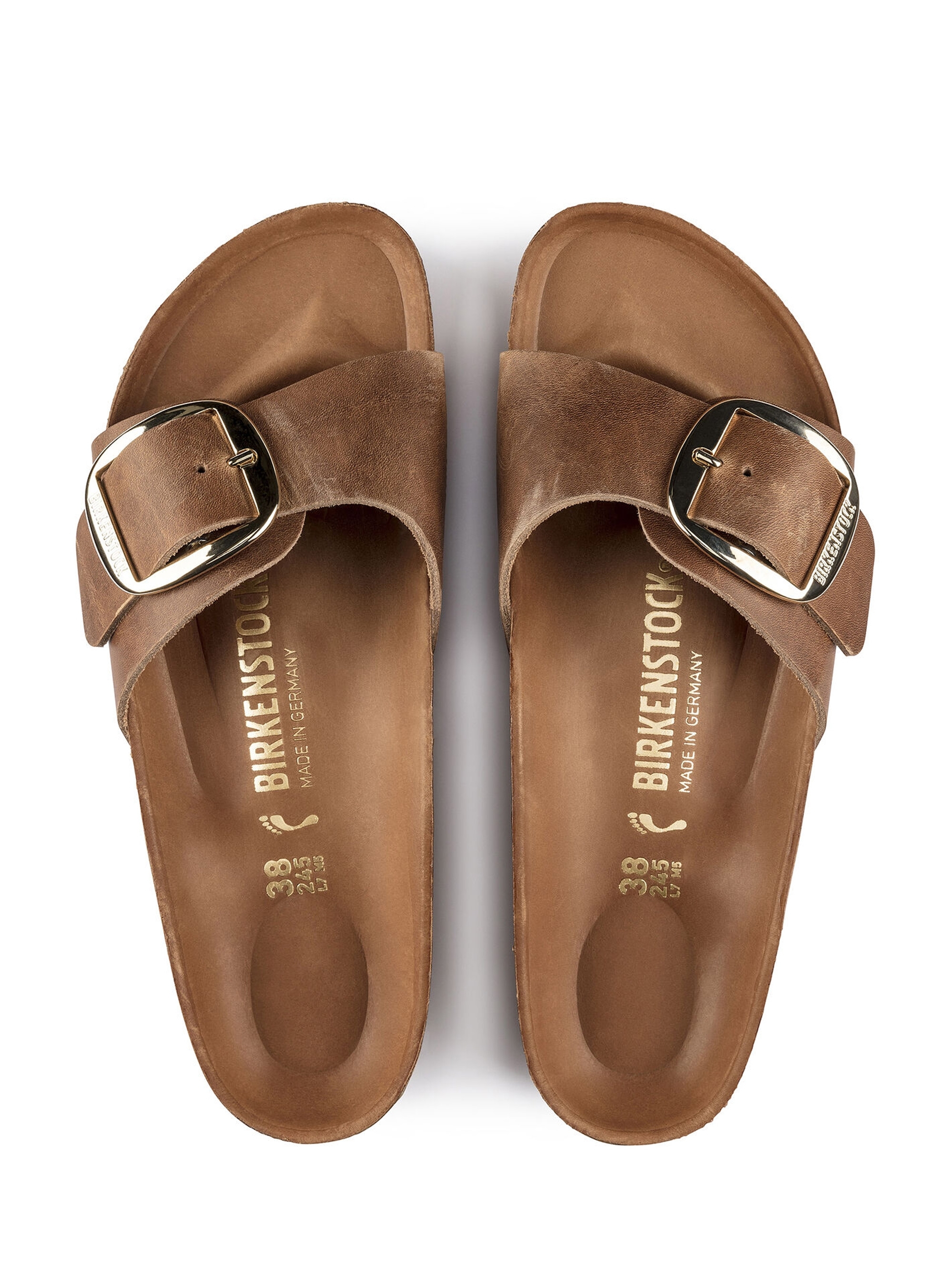 Birkenstock Madrid Big Buckle Narrow Fit Sandals - Cognac