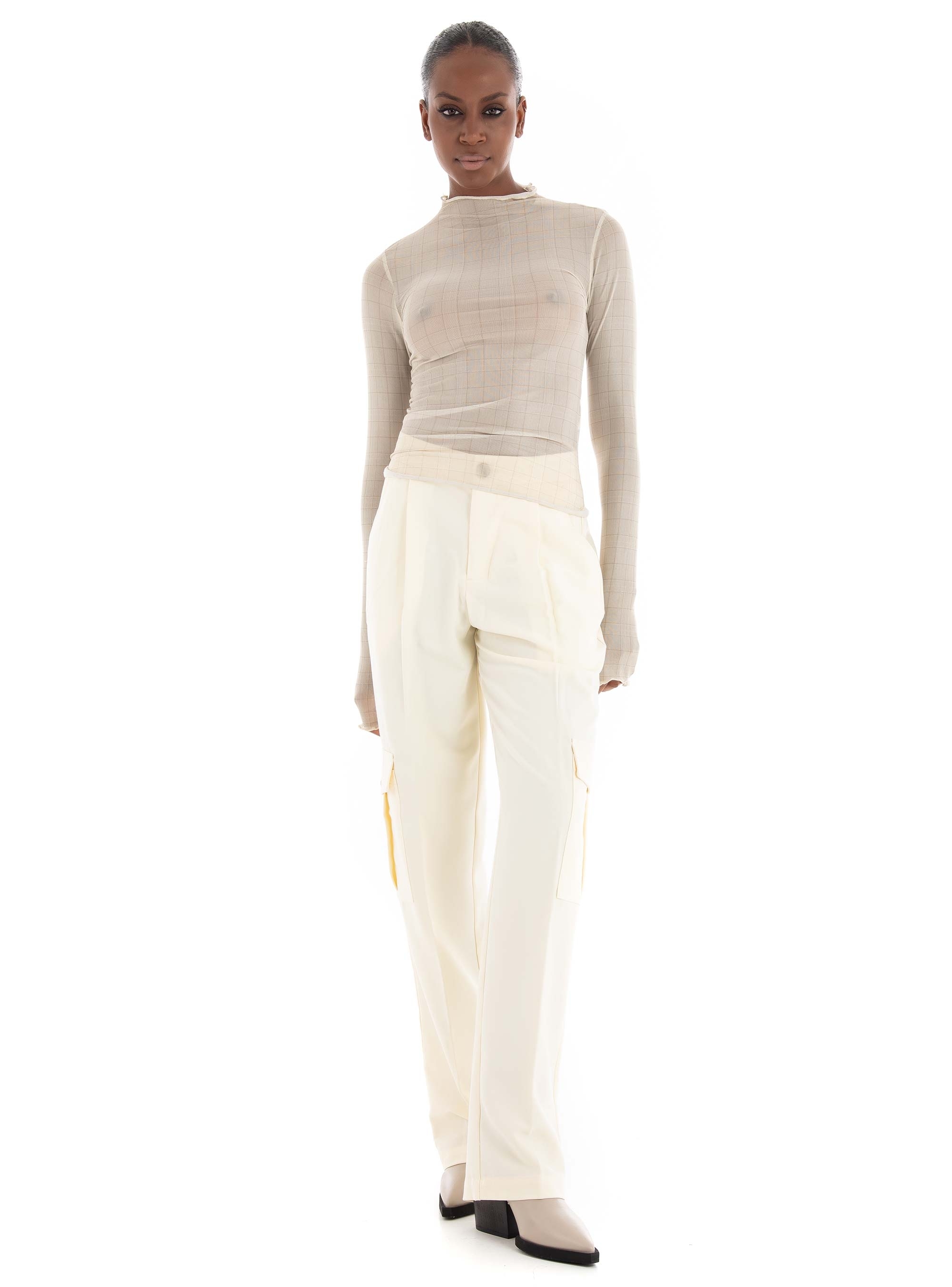 JJXX Mary Mid Waist Cargo Pants - Pearl