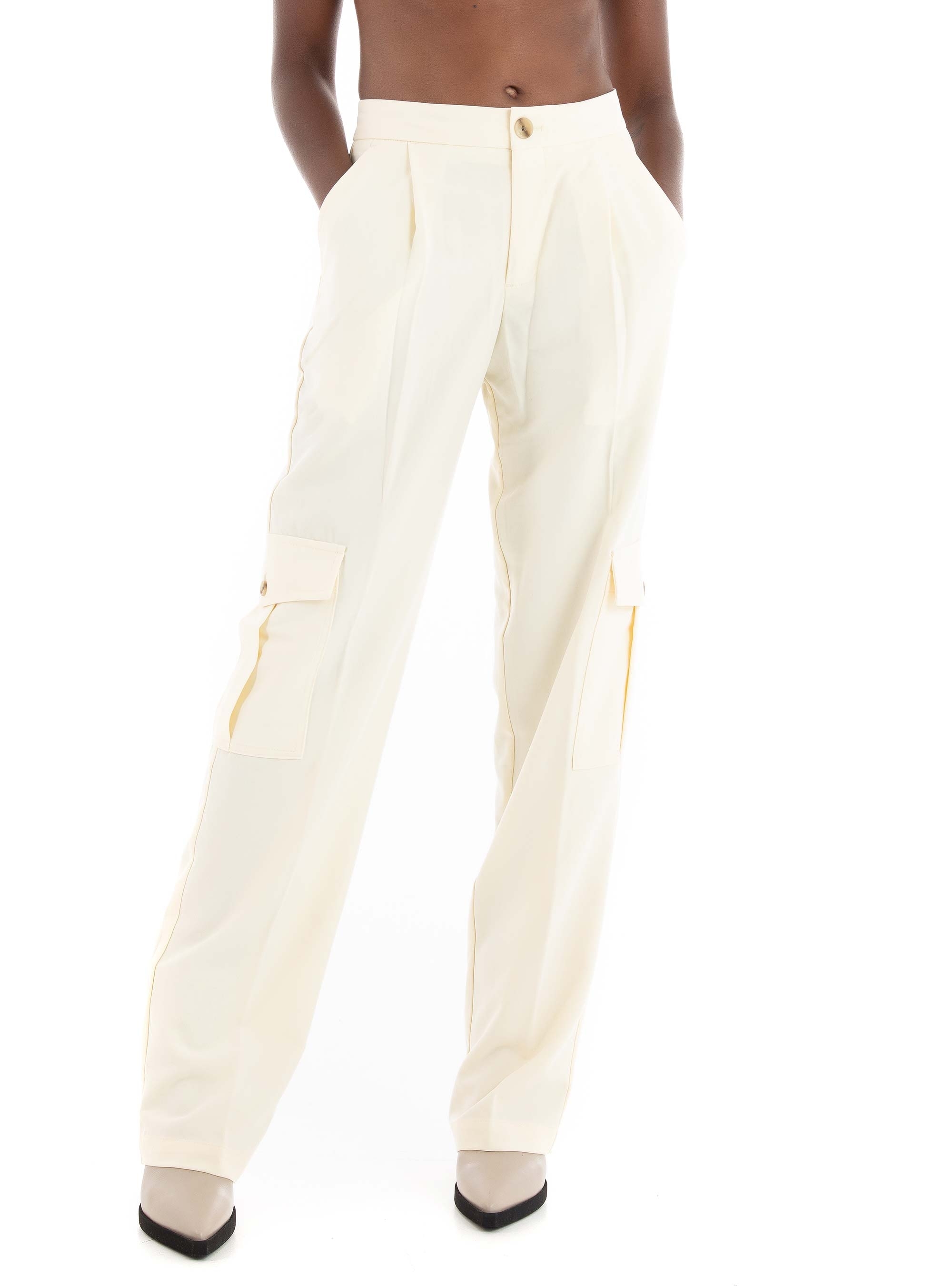 JJXX Mary Mid Waist Cargo Pants - Pearl