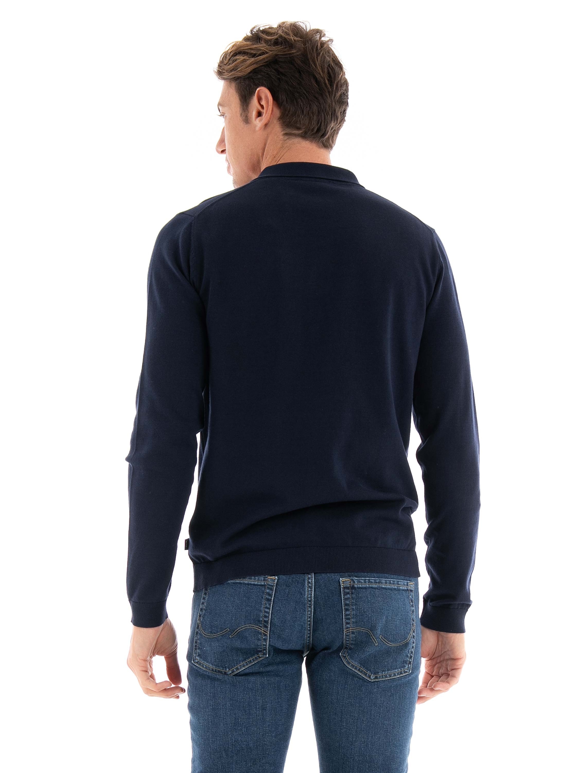 Jack & Jones Premium Igor Knit Polo Shirt - Dark Blue