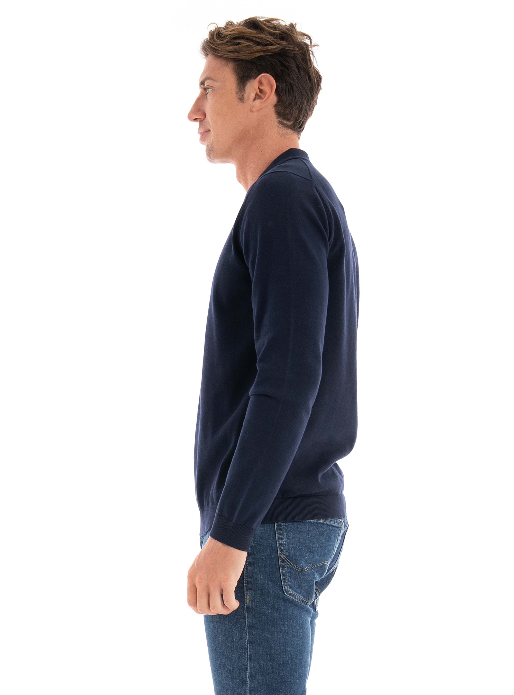 Jack & Jones Premium Igor Knit Polo Shirt - Dark Blue