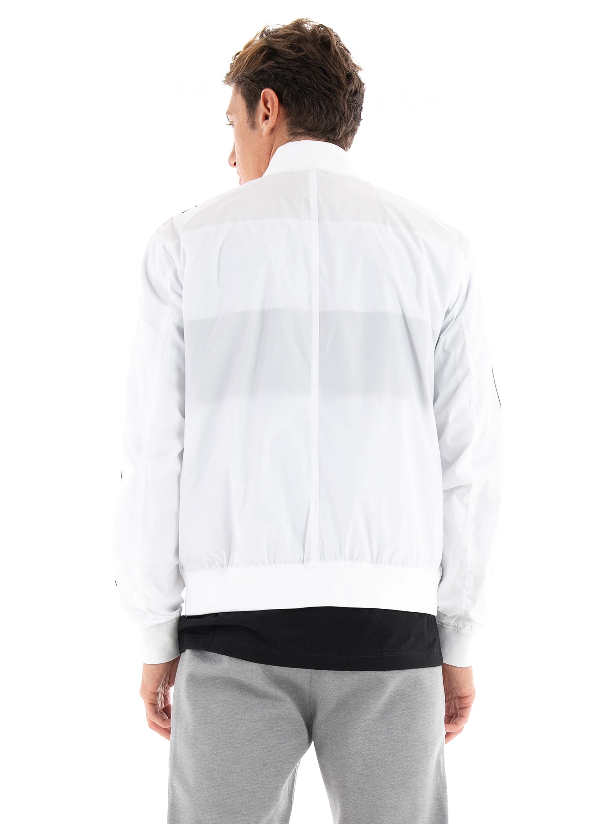 BOSS Recycled-Material Jacket With Signature-Stripe Tape Coltrane - White
