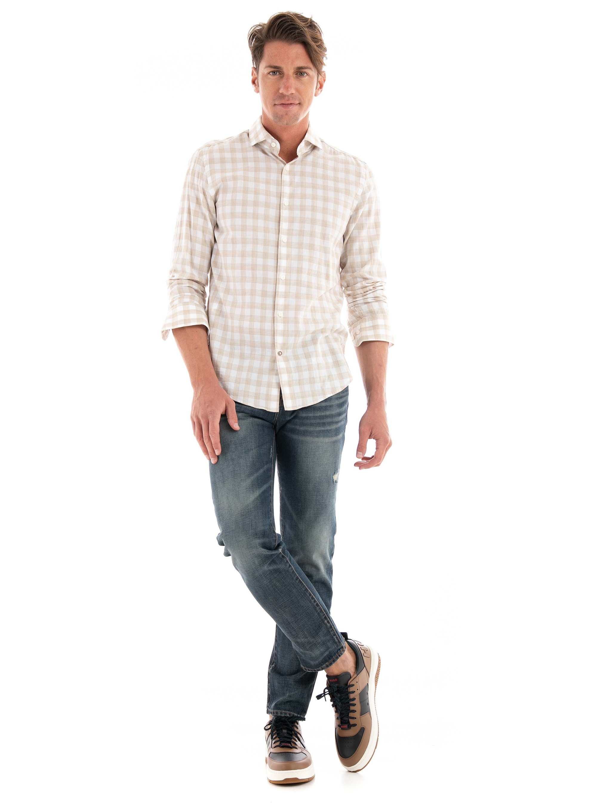 BOSS Casual Fit Shirt C-HAL-Spread-C1-223 - Beige