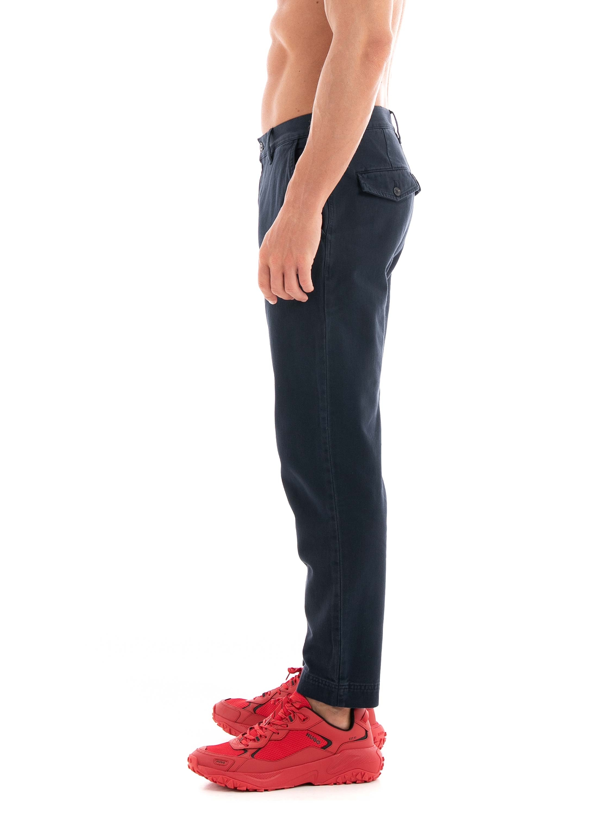 HUGO Tapered Fit Regular Rise Chinos Zeebo233D - Dark Blue