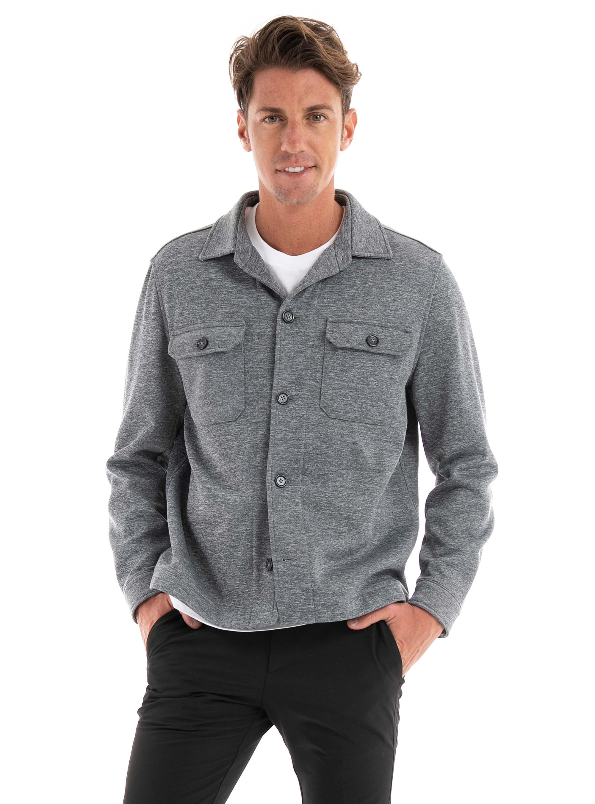 BOSS Relaxed Fit Overshirt C-Carper-J-OS-233F - Light Grey