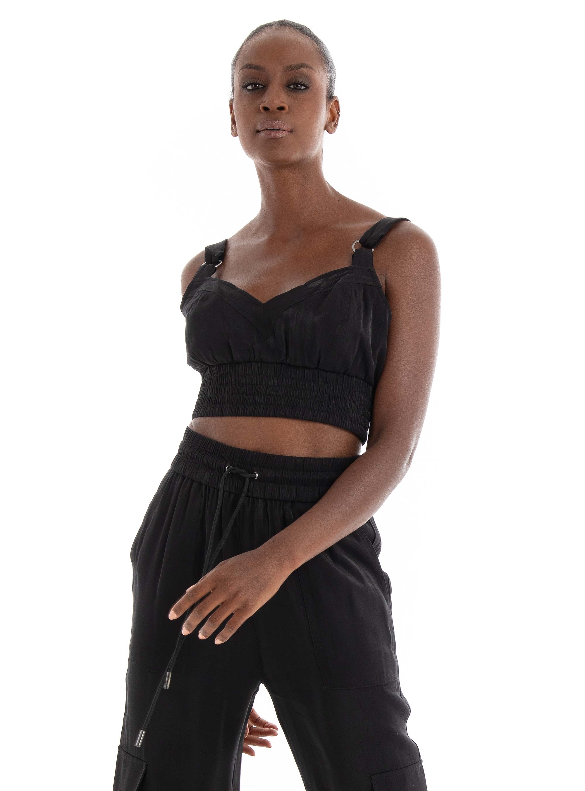 Guess Emma Cropped Top - Jet Black