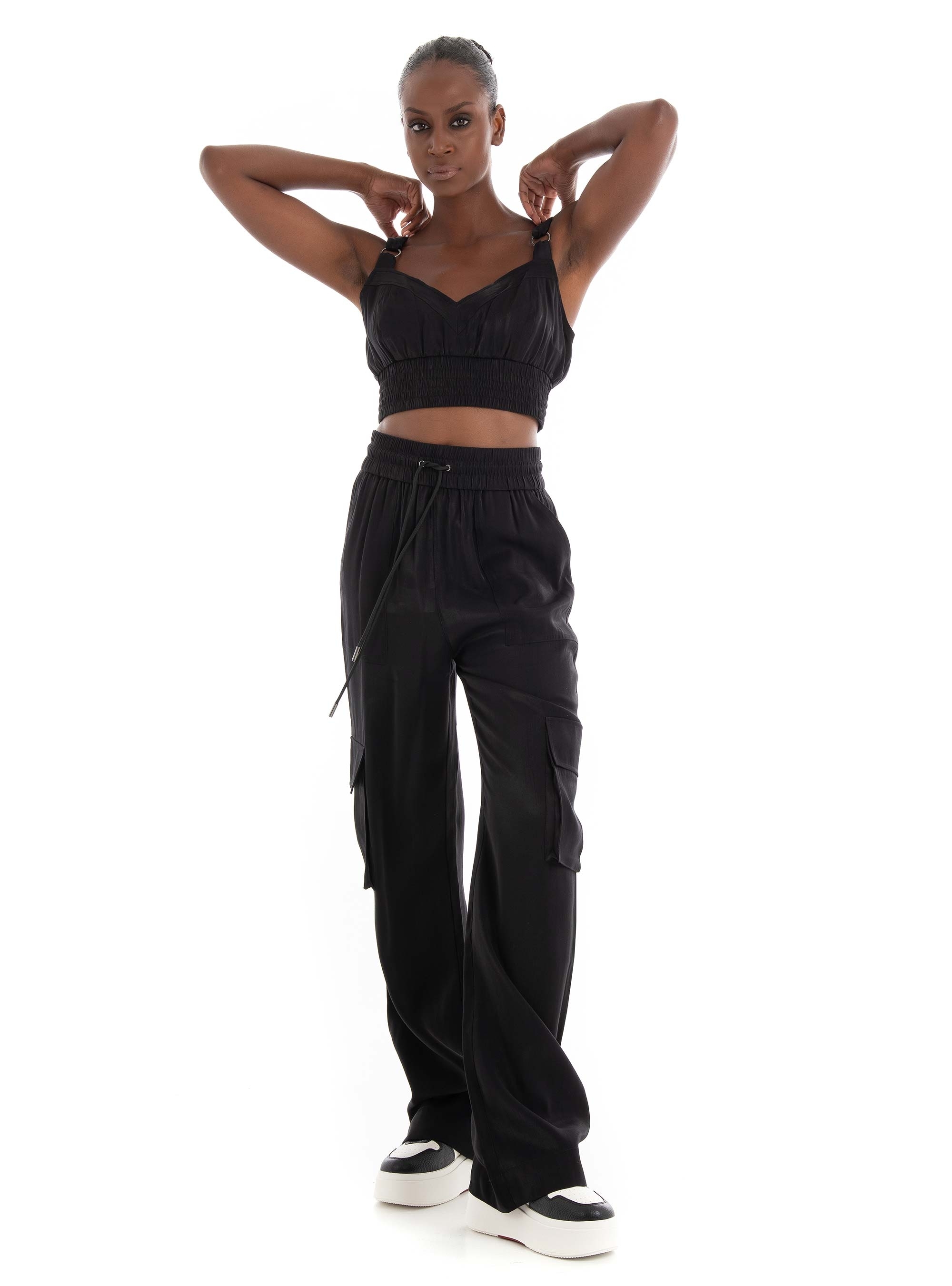 Guess Emma Cropped Top - Jet Black