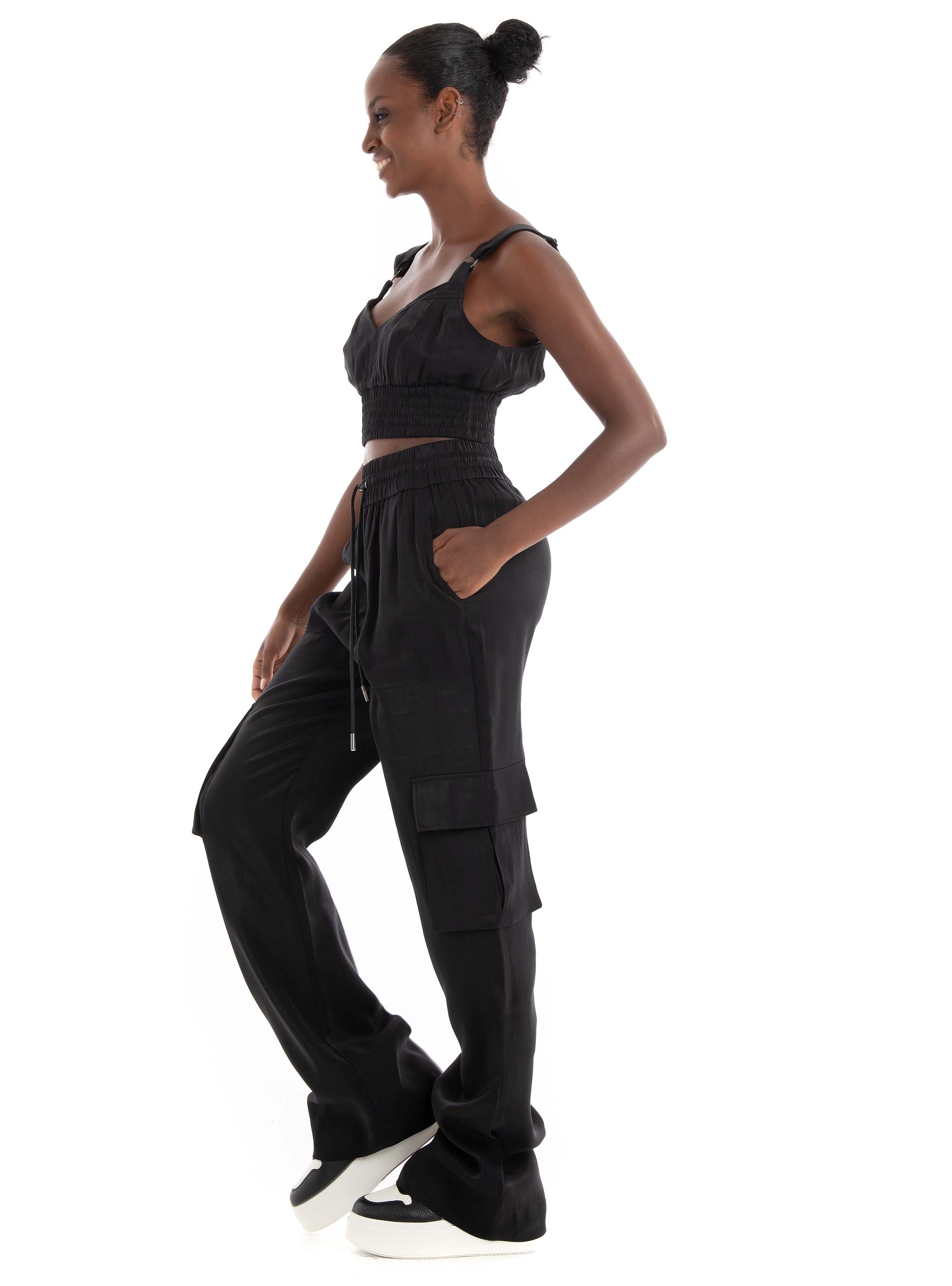 Guess Emma Cropped Top - Jet Black