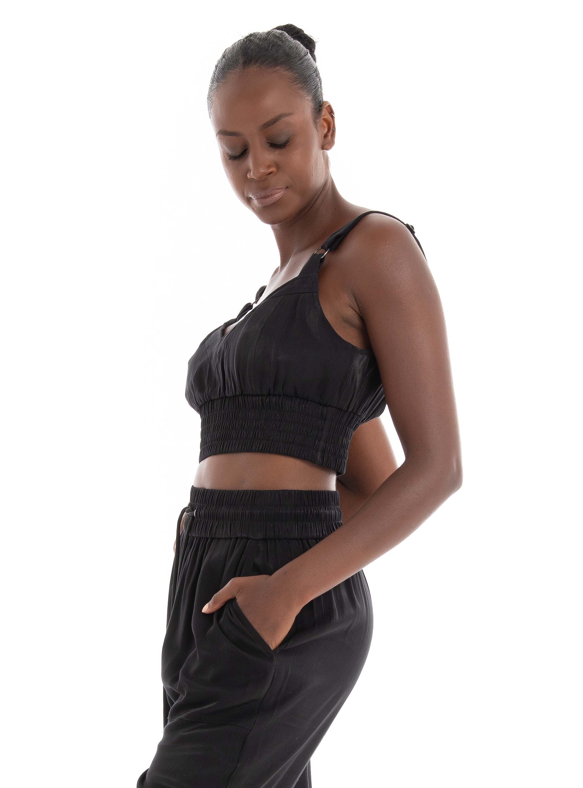 Guess Emma Cropped Top - Jet Black
