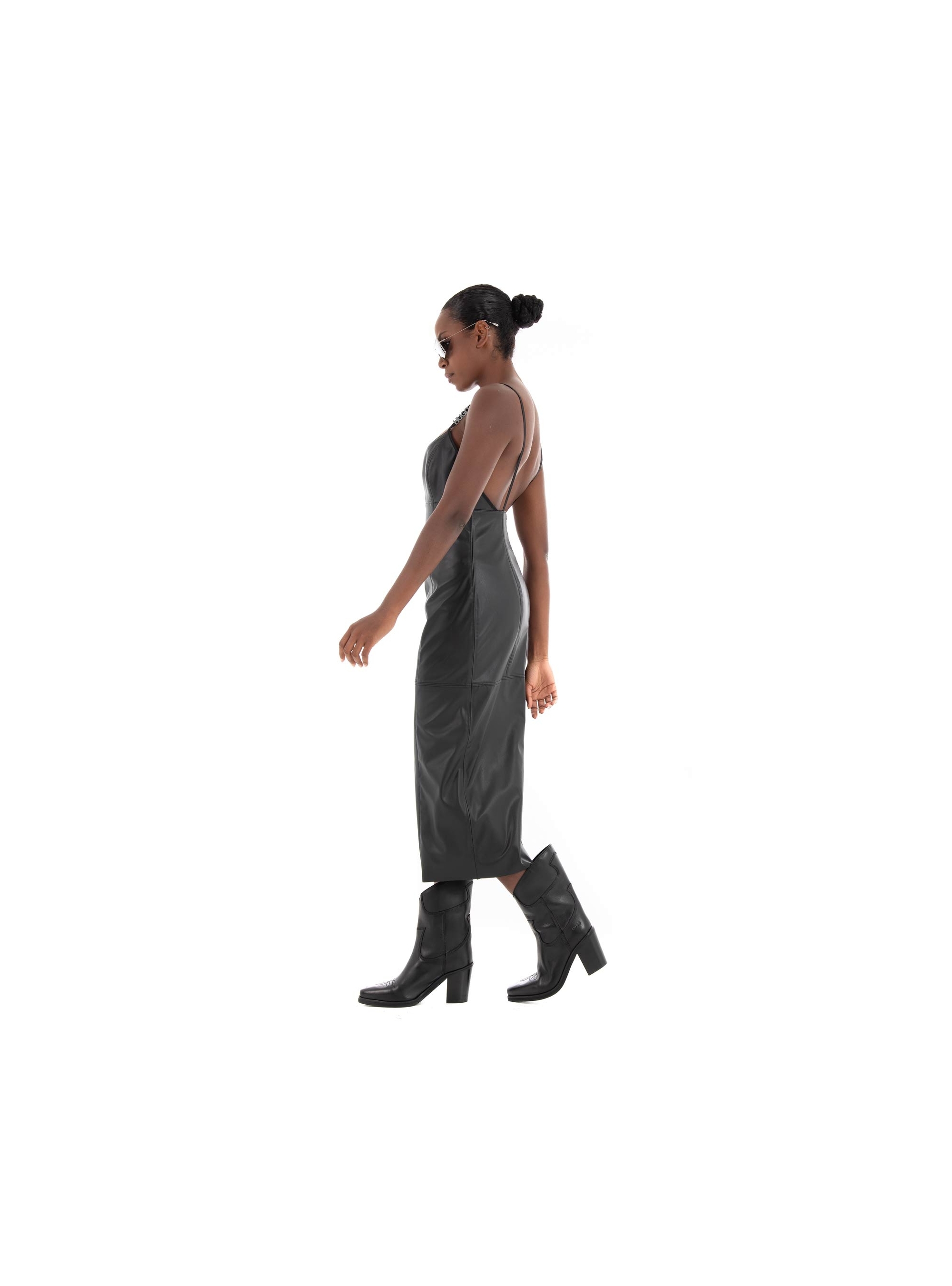 HUGO Regular Fit Faux Leather Dress Kabarelle-1 - Black