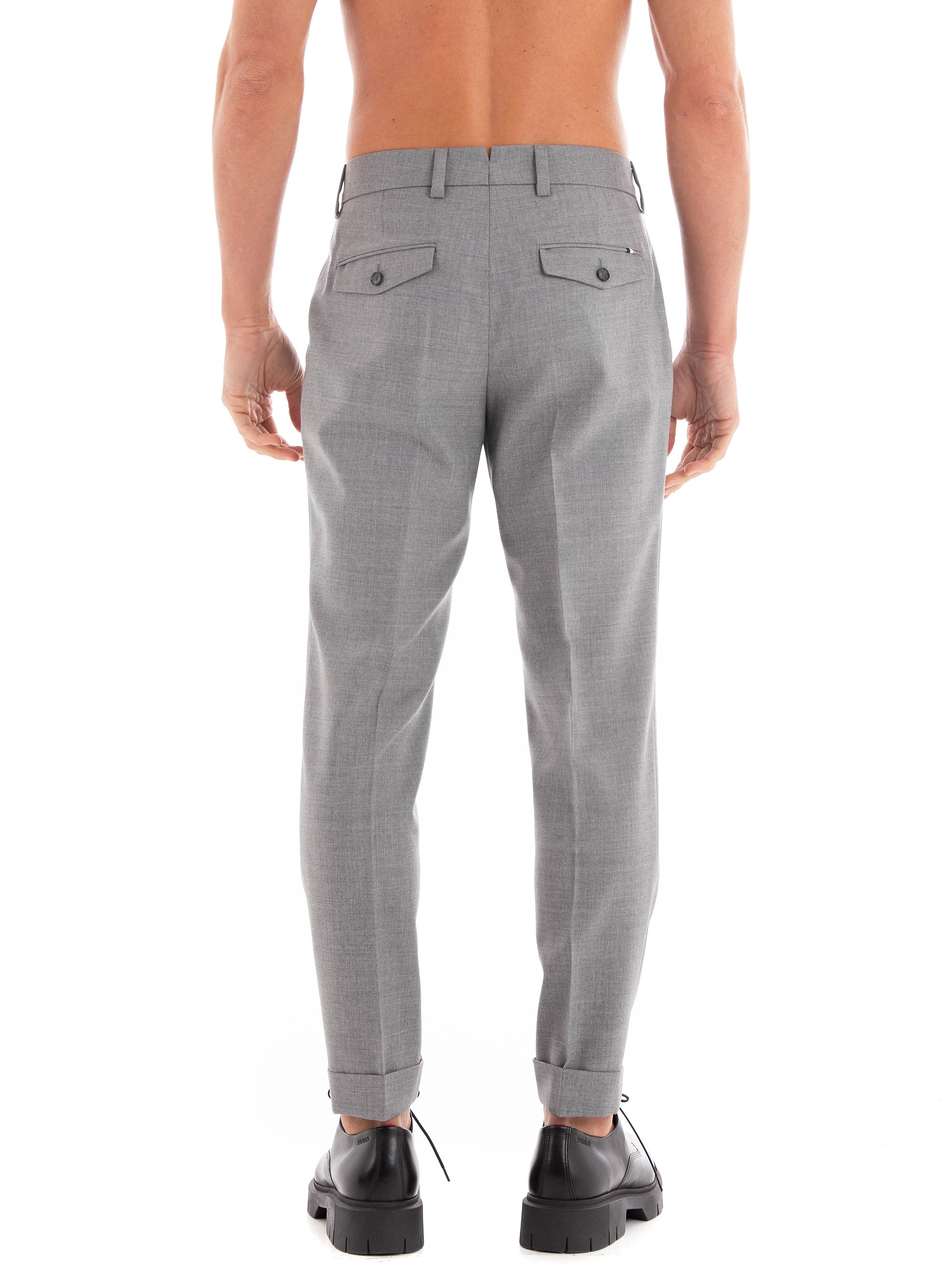 BOSS Relaxed Fit Pants H-Perin-Pleat-233 - Light Grey