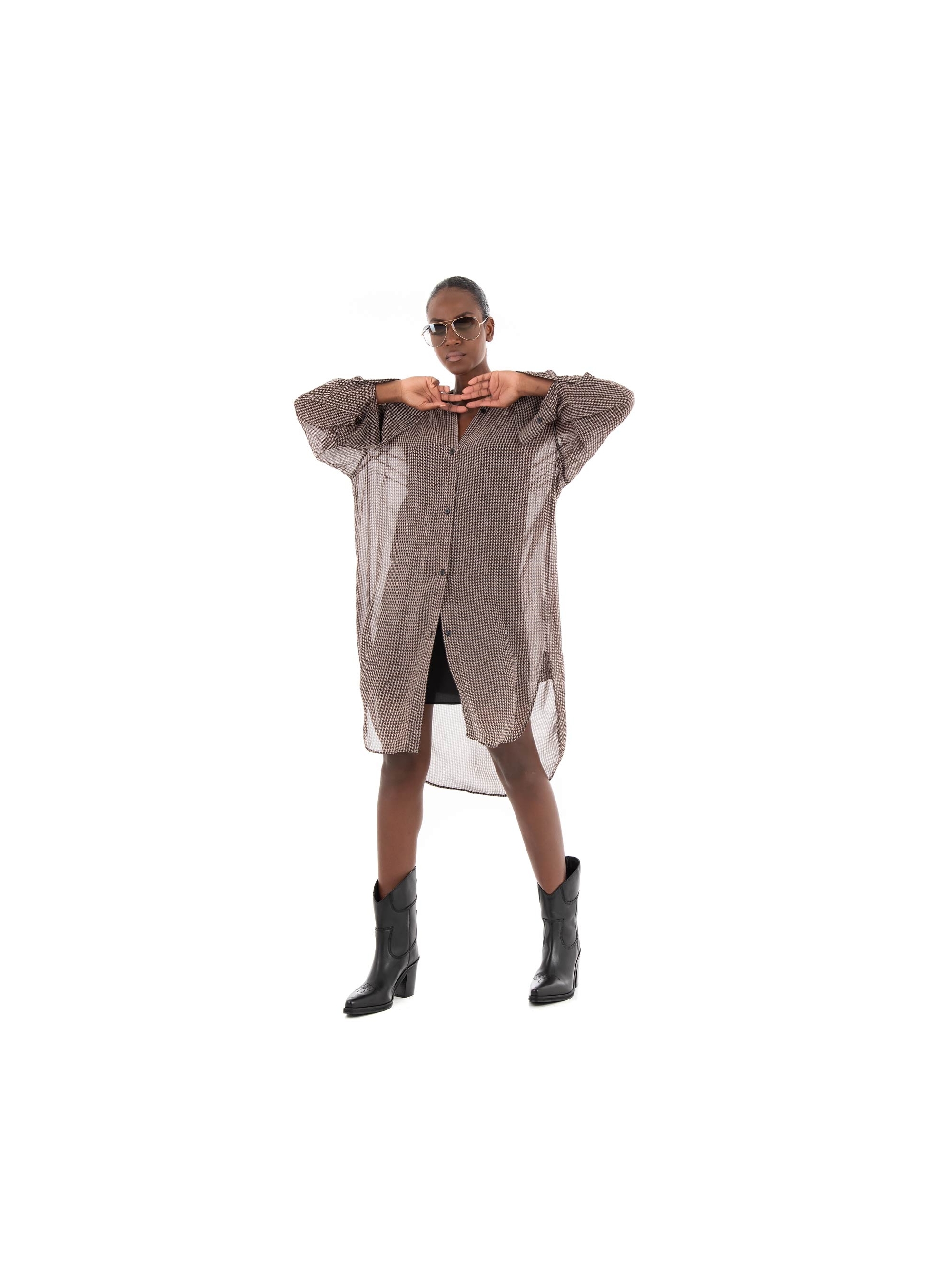 BOSS Relaxed Fit Long Shirt/Dress Bareid_1 - Multi Colors