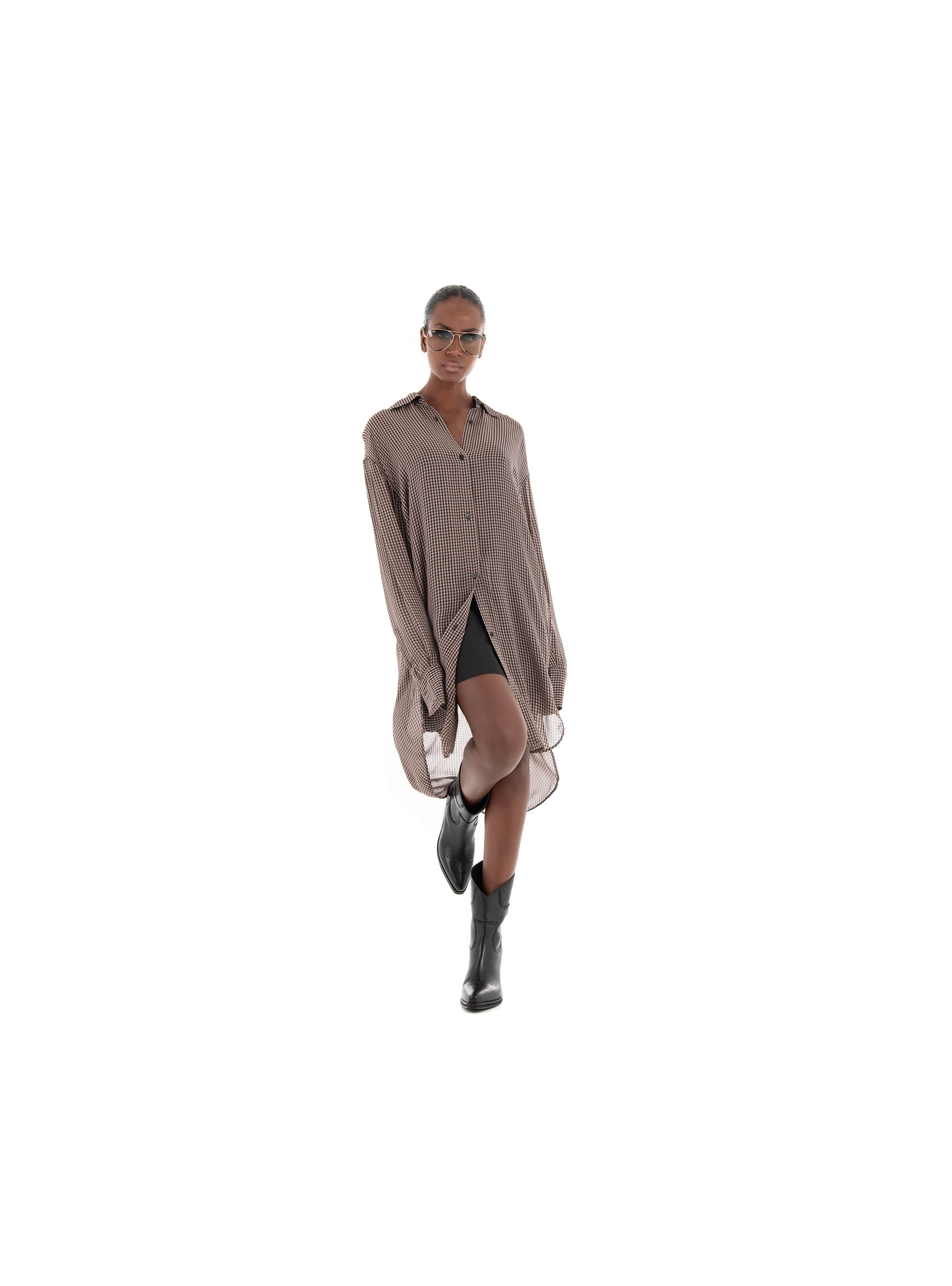 BOSS Relaxed Fit Long Shirt/Dress Bareid_1 - Multi Colors