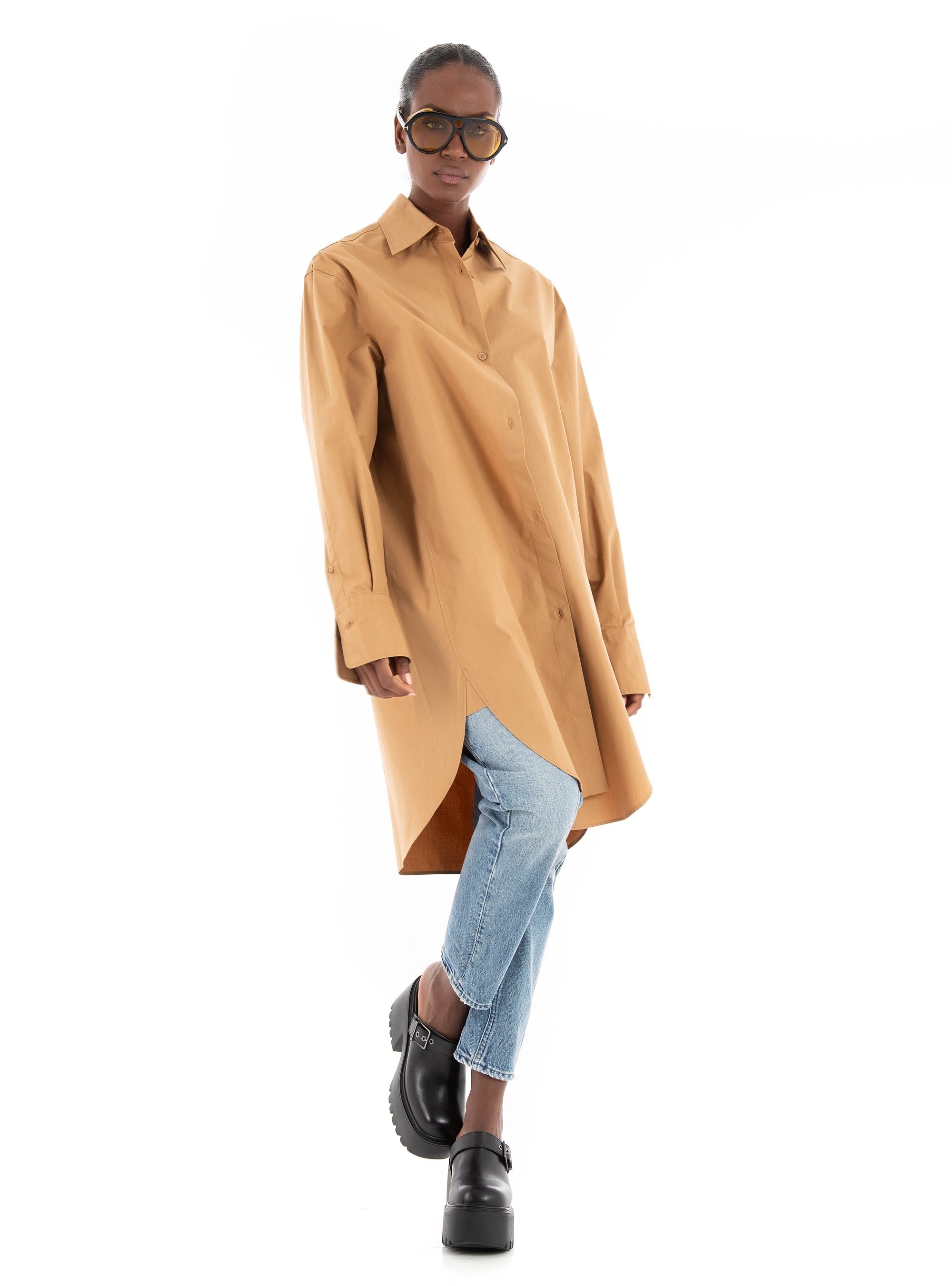 BOSS Long Shirt/Dress Bareid - Beige