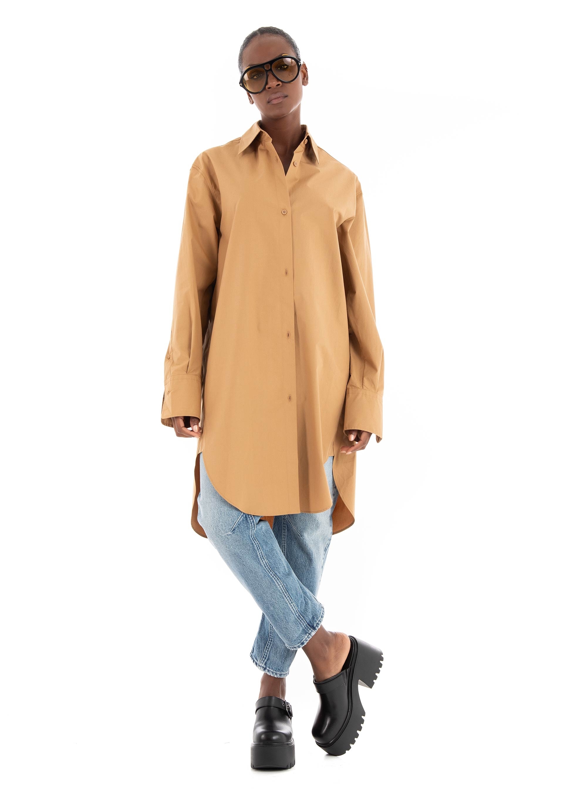 BOSS Long Shirt/Dress Bareid - Beige