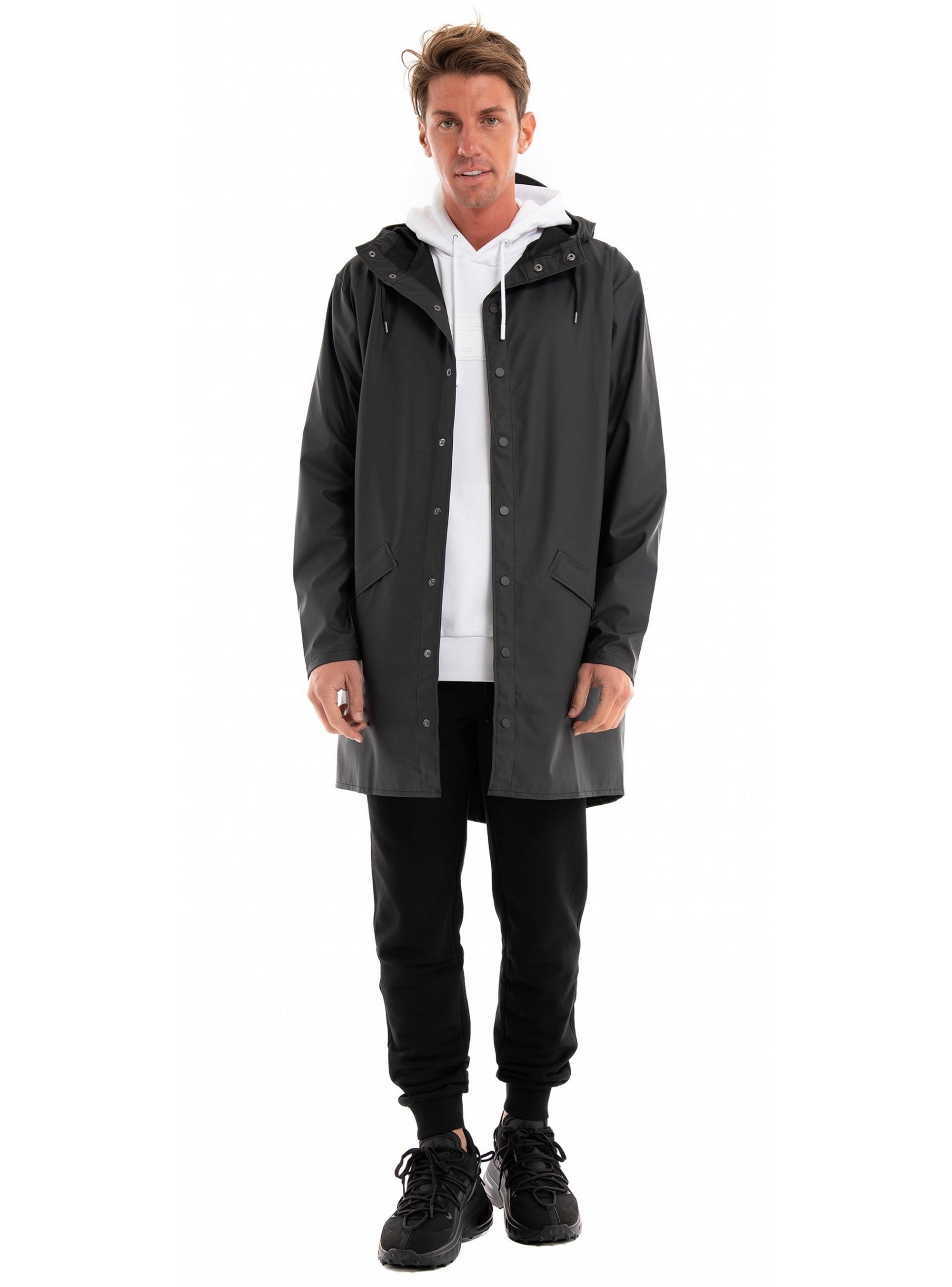 Rains Long Jacket - Black