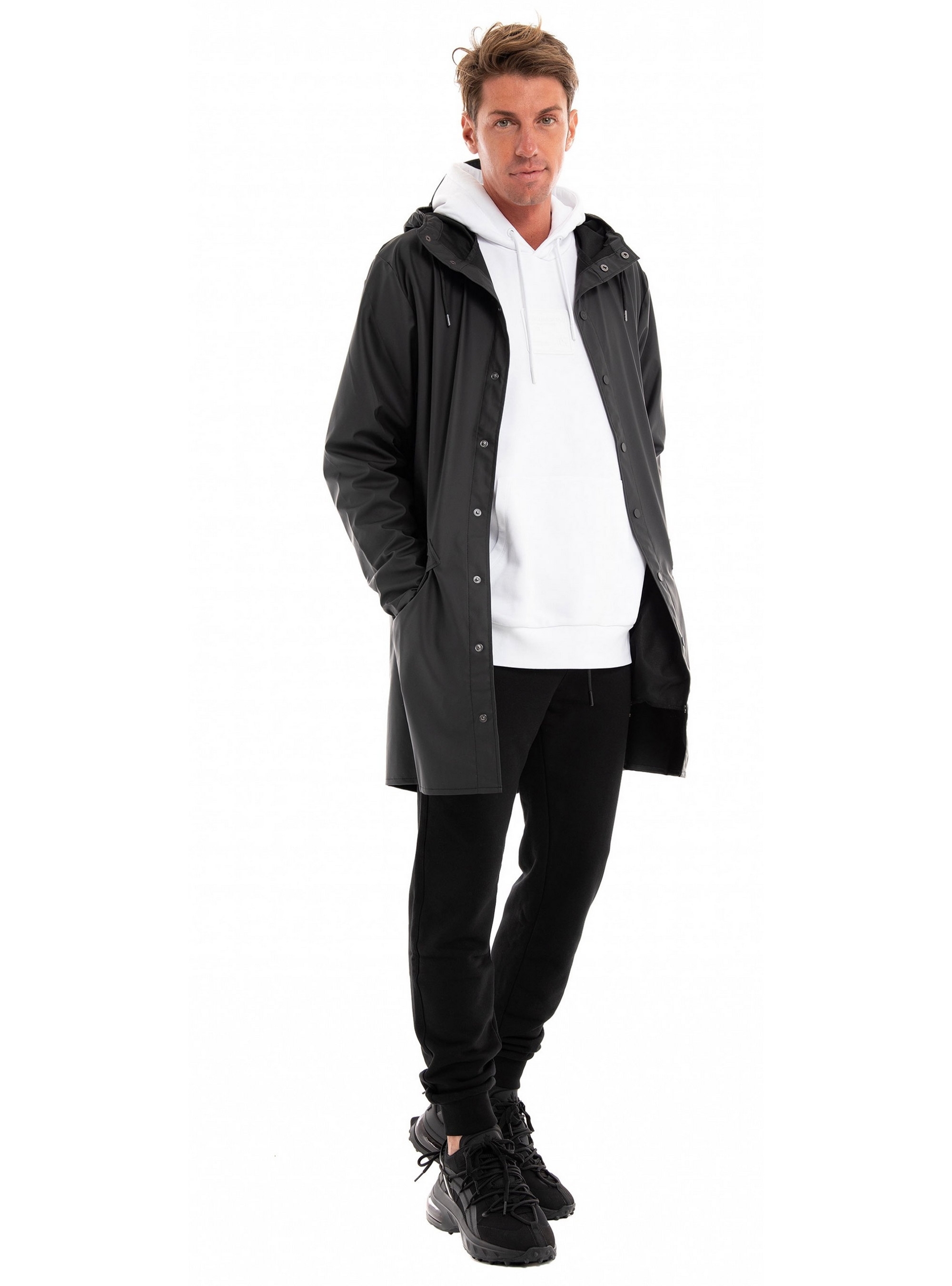 Rains Long Jacket - Black