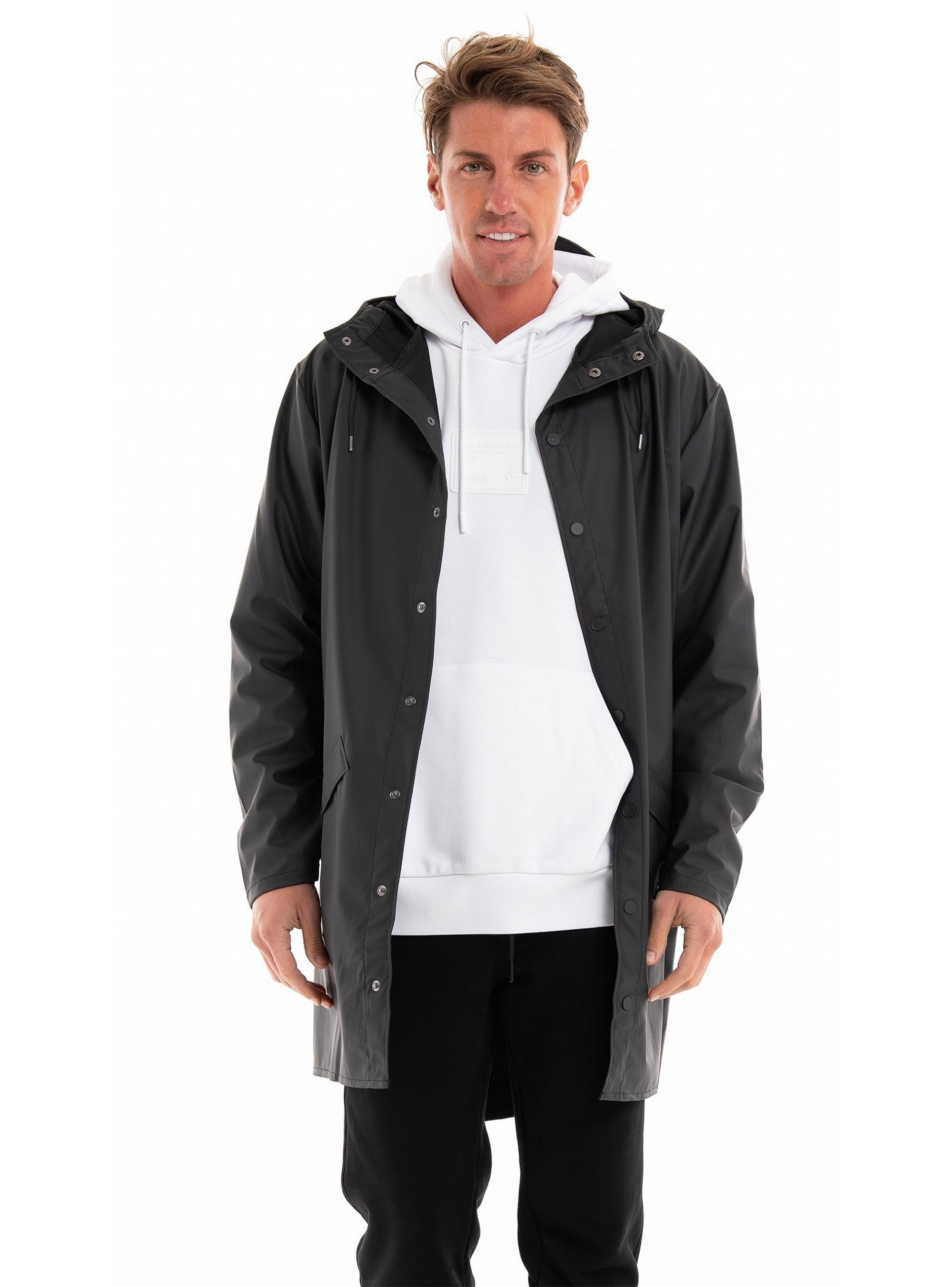 Rains Long Jacket - Black