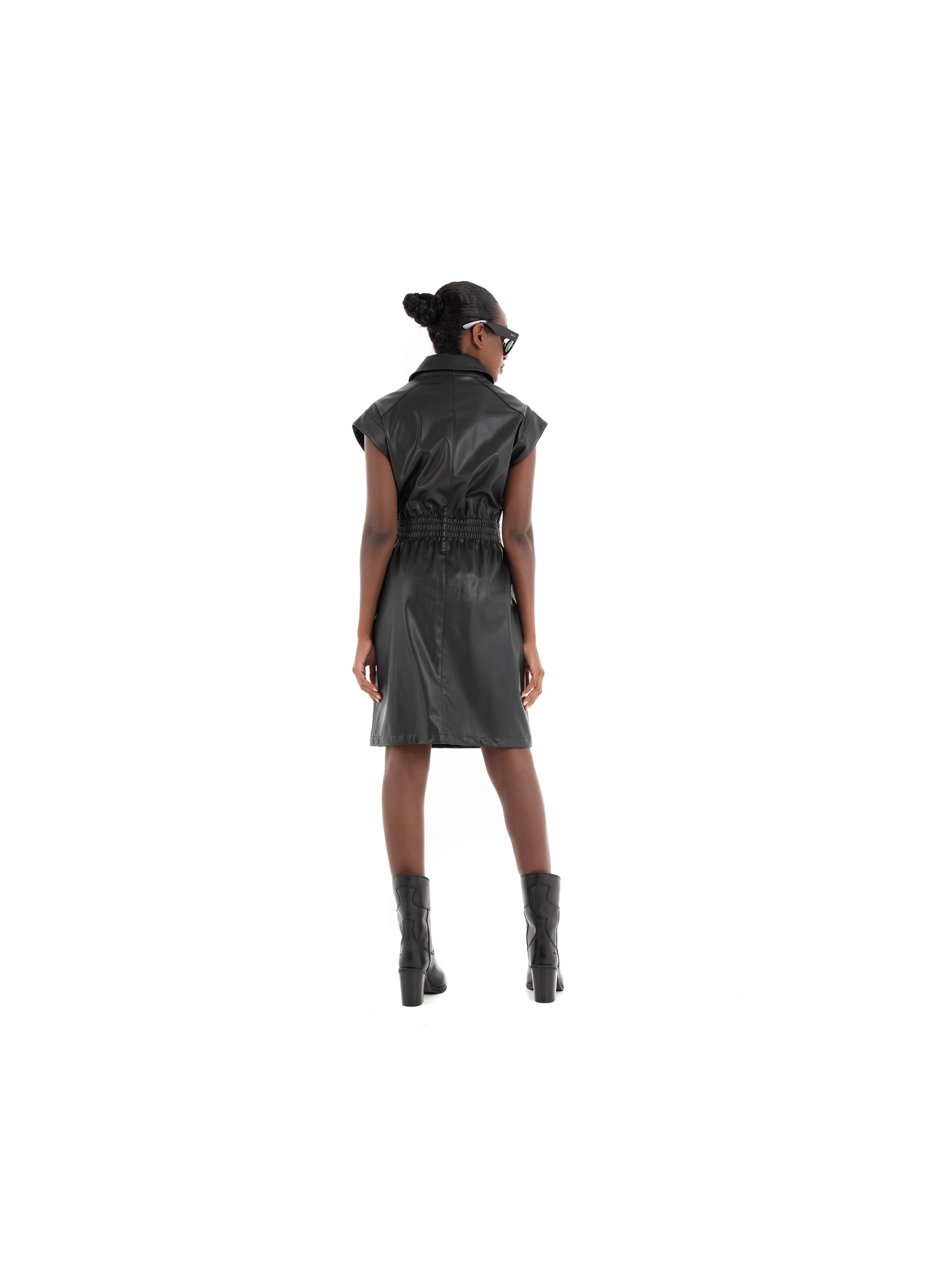 BOSS Faux Leather Dress C_Dary - Black