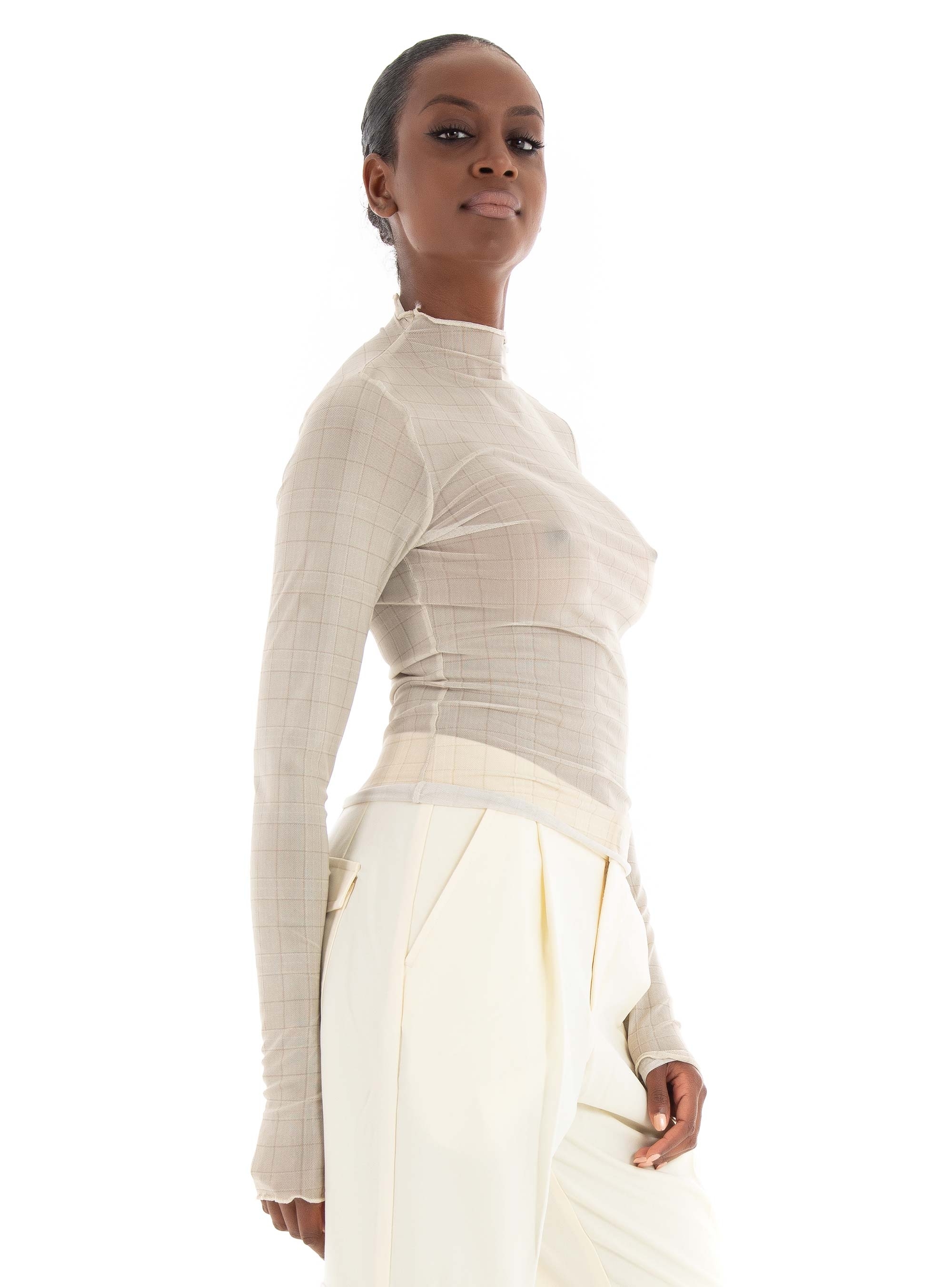 JJXX Zoey Mesh Top - Beige