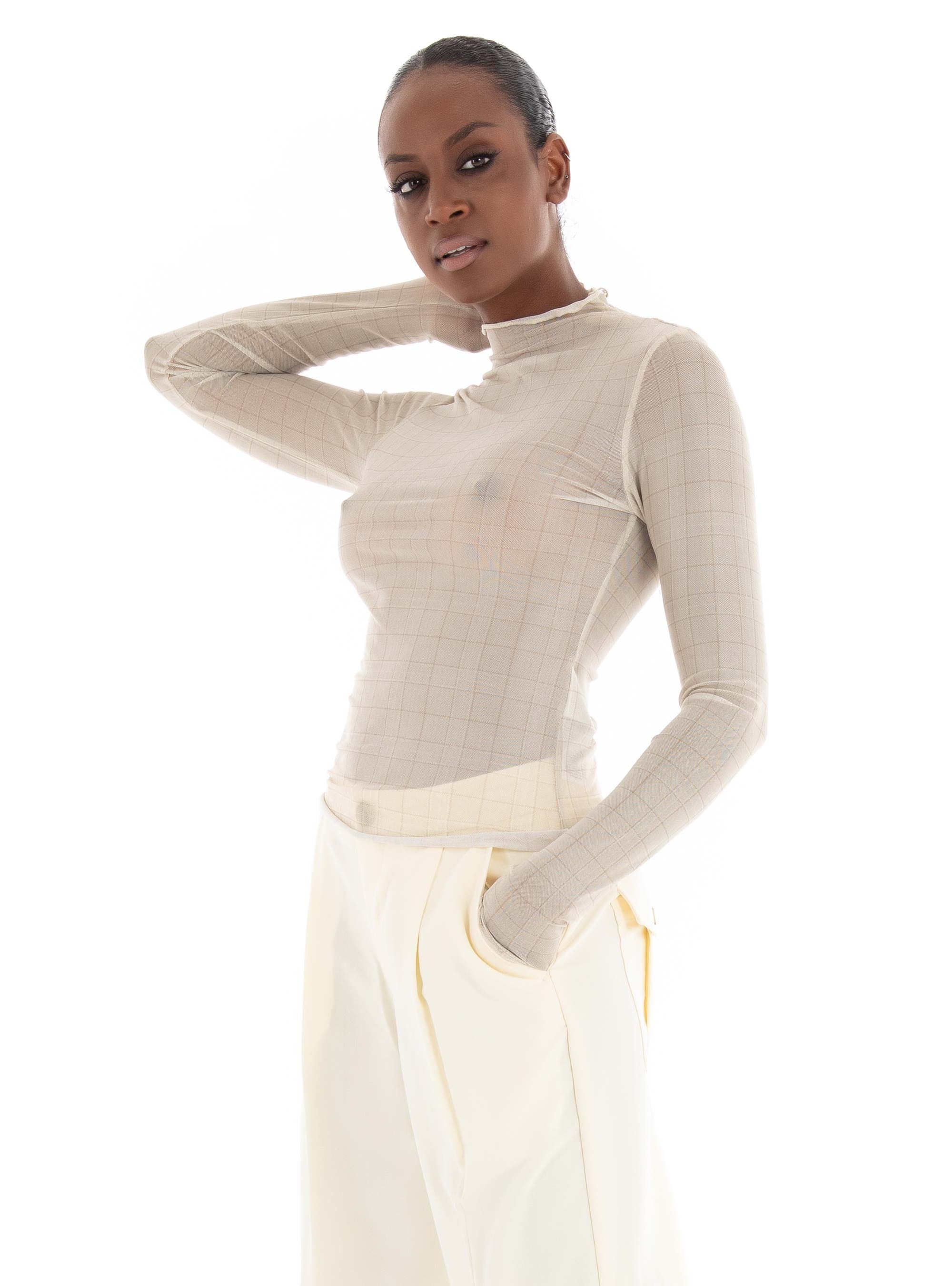 JJXX Zoey Mesh Top - Beige