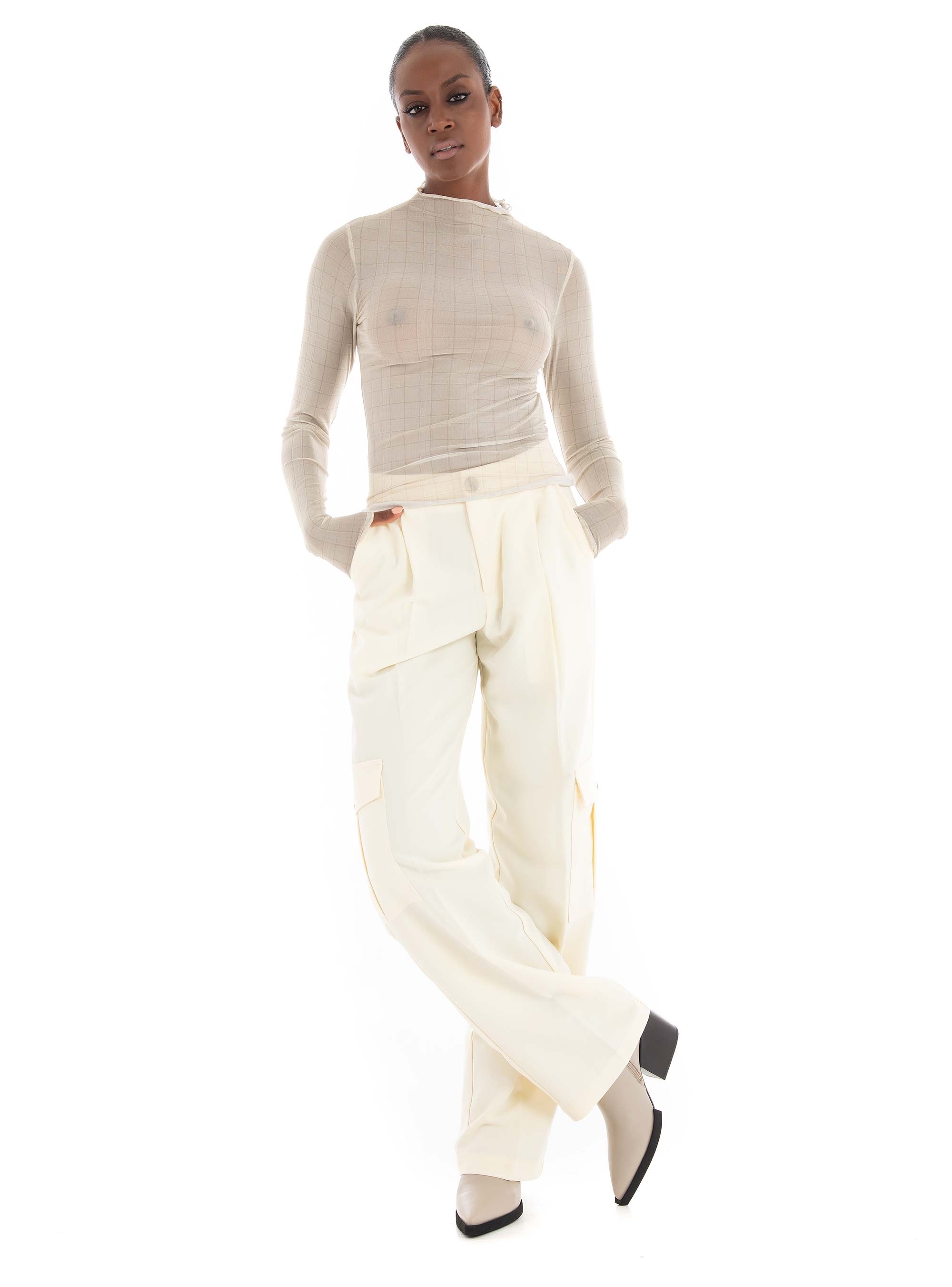 JJXX Zoey Mesh Top - Beige