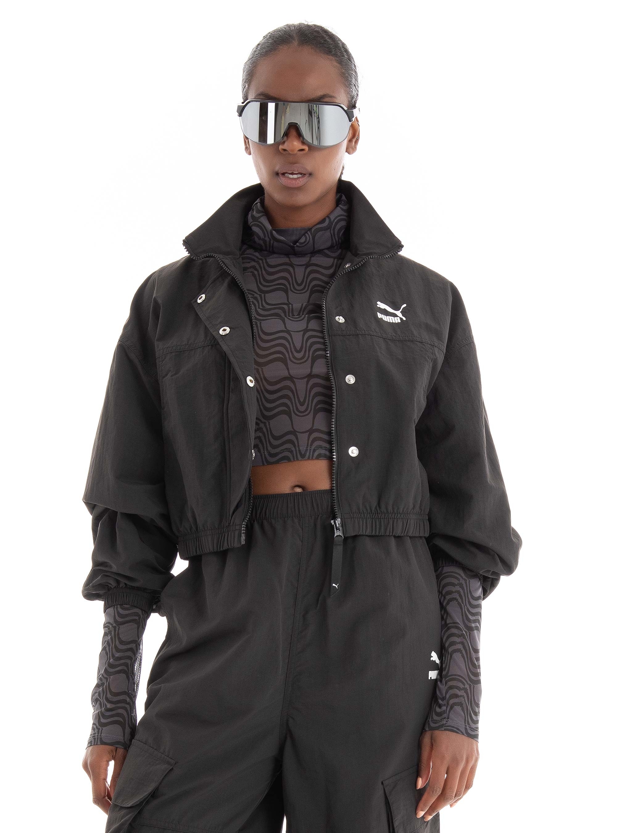 Puma Dare To Cropped Woven Jacket - Black
