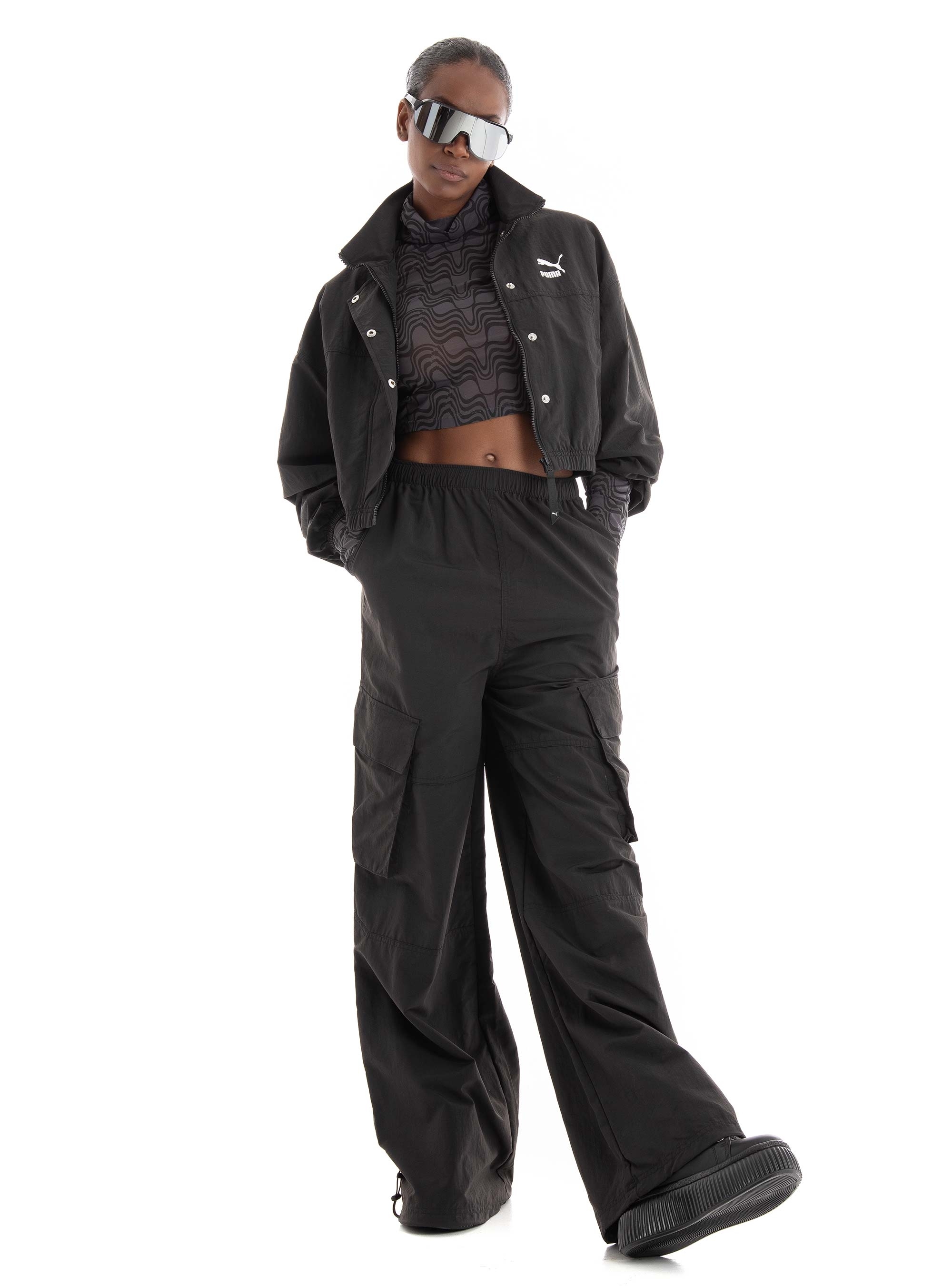 Puma Dare To Cropped Woven Jacket - Black