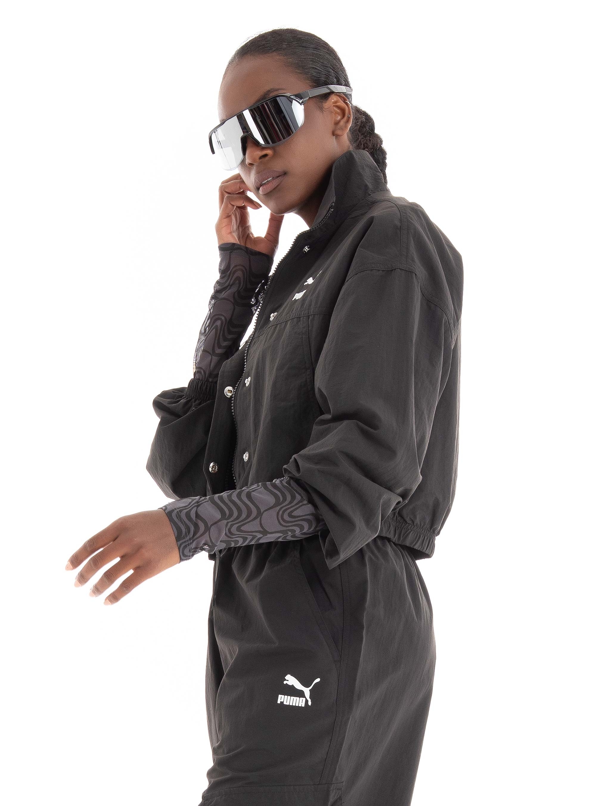 Puma Dare To Cropped Woven Jacket - Black