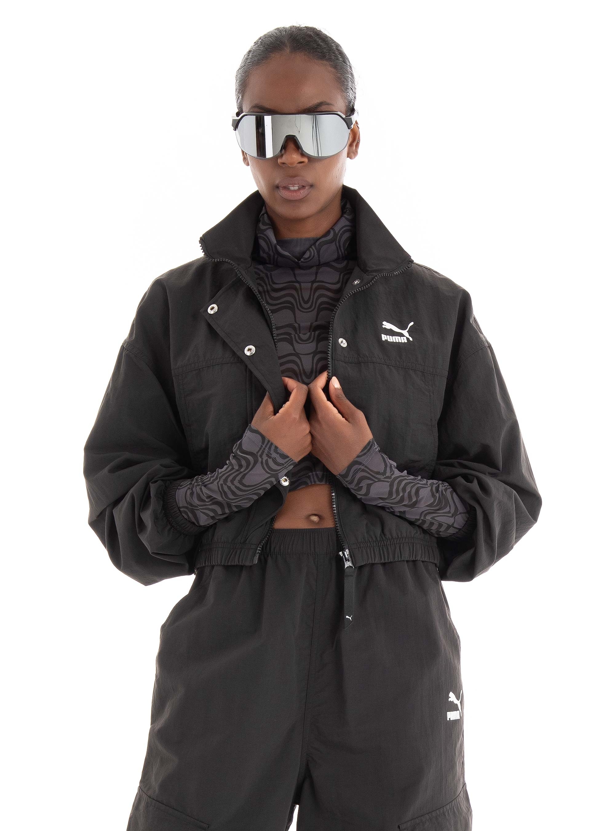 Puma Dare To Cropped Woven Jacket - Black