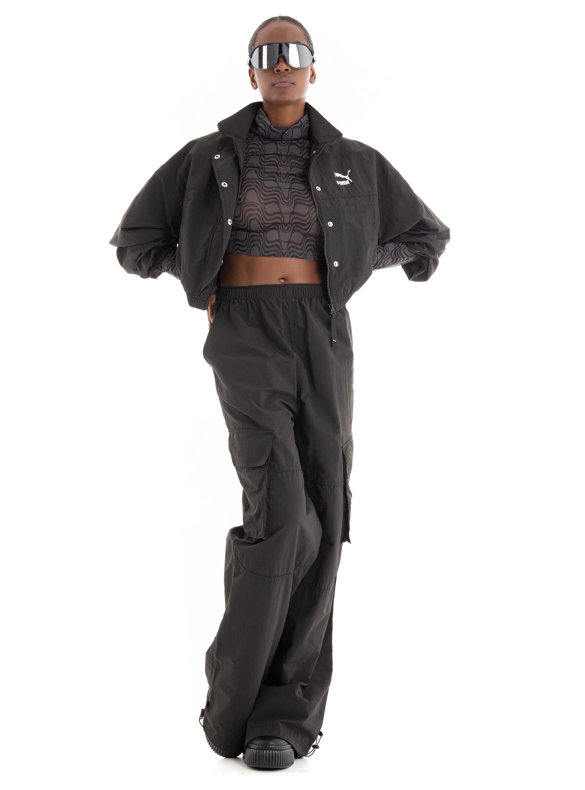 Puma Dare To Cropped Woven Jacket - Black