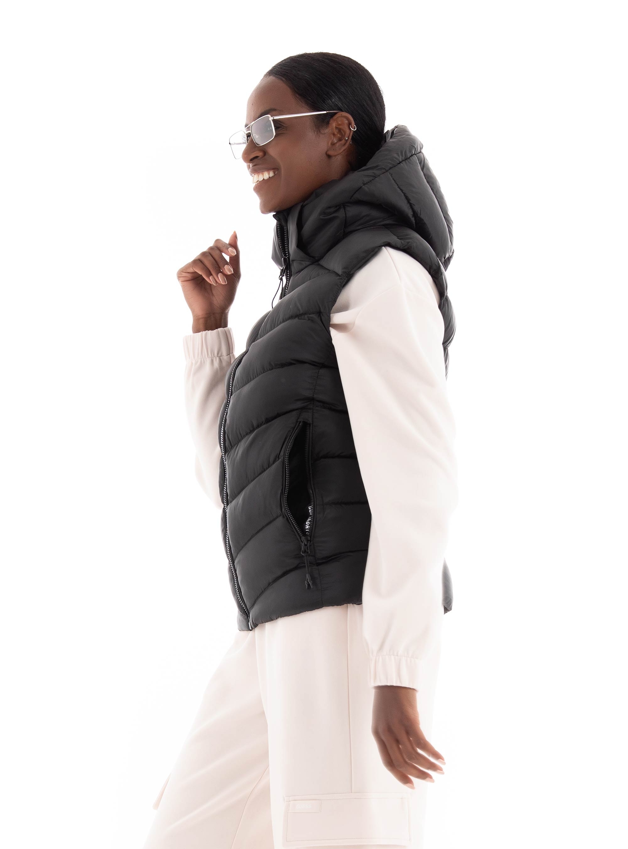 Superdry D5 Hooded Fuji Padded Gilet - Black