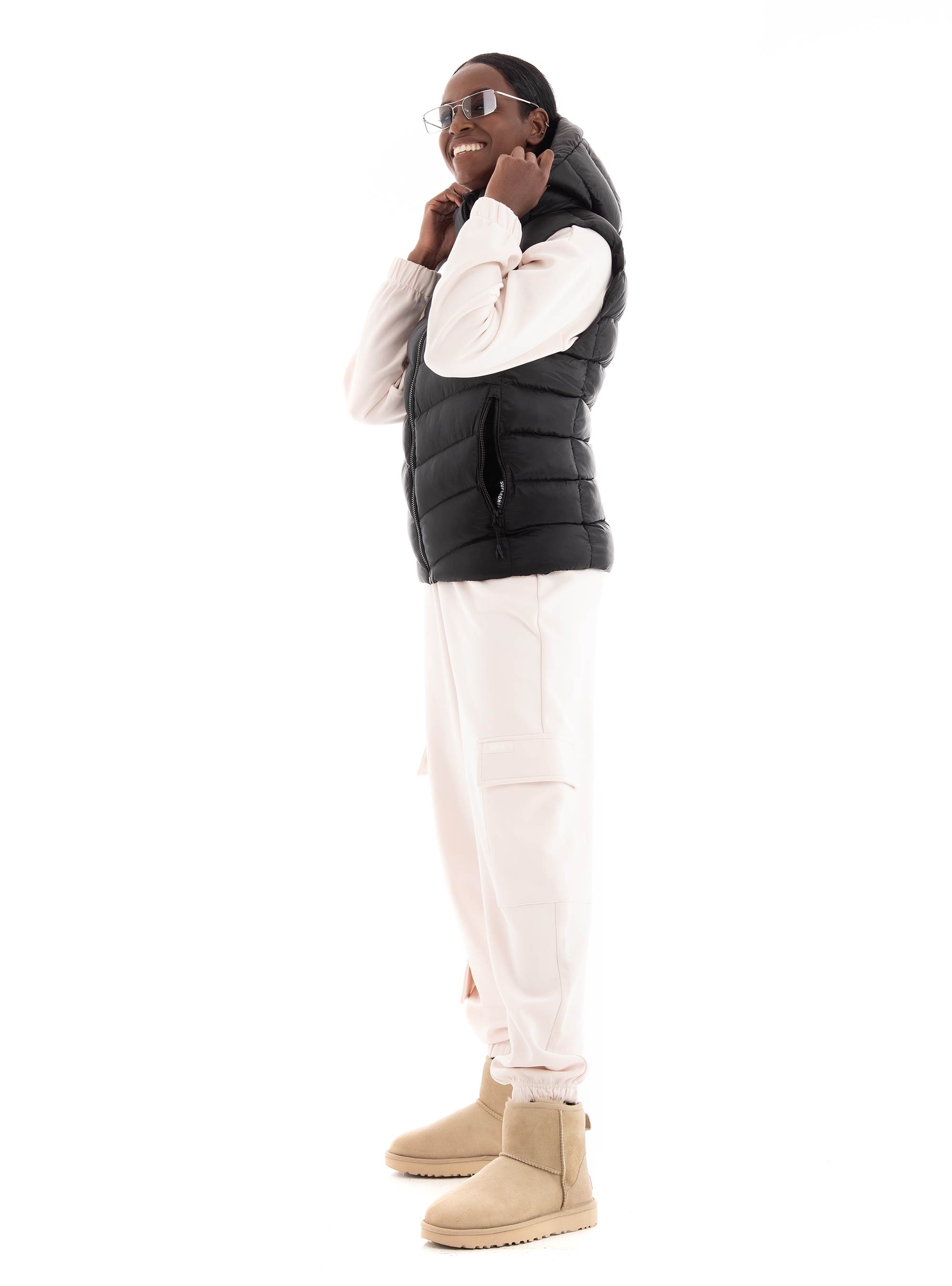 Superdry D5 Hooded Fuji Padded Gilet - Black