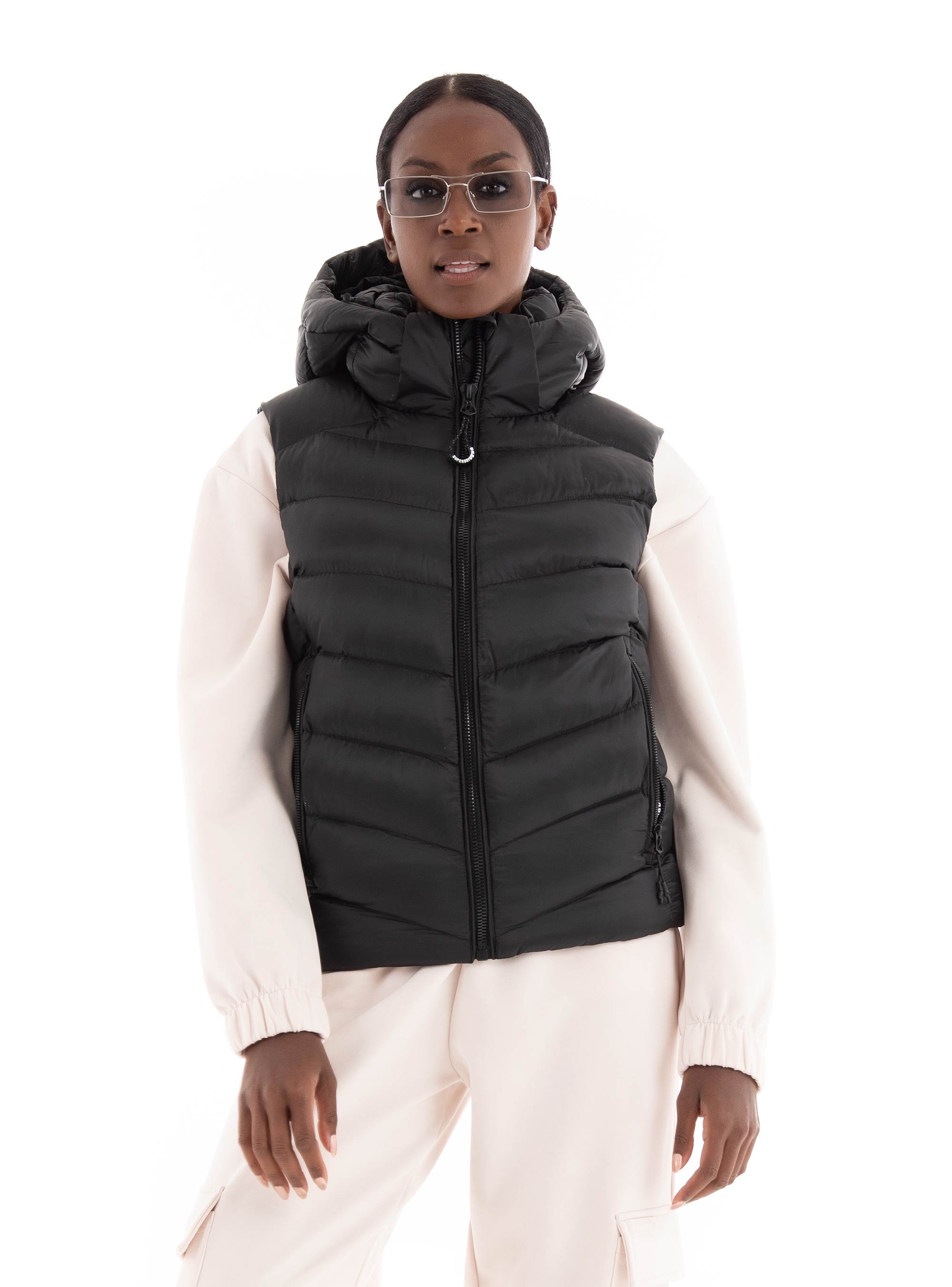 Superdry D5 Hooded Fuji Padded Gilet - Black