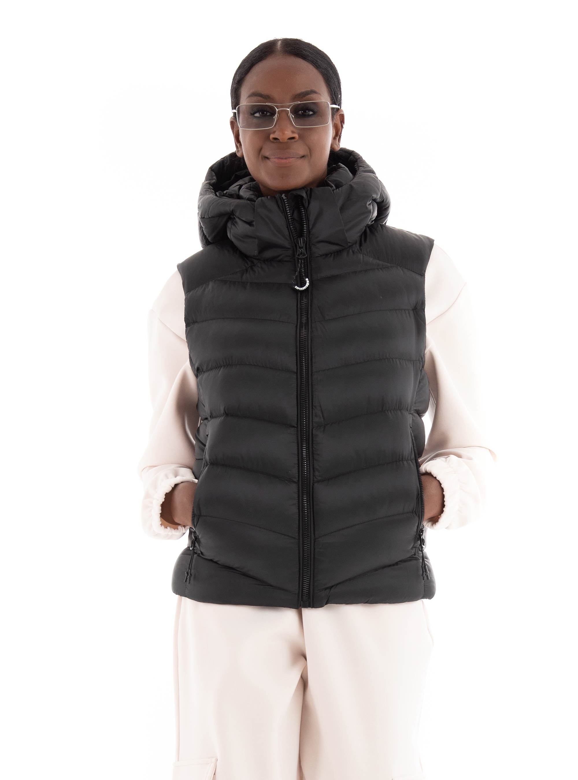 Superdry D5 Hooded Fuji Padded Gilet - Black