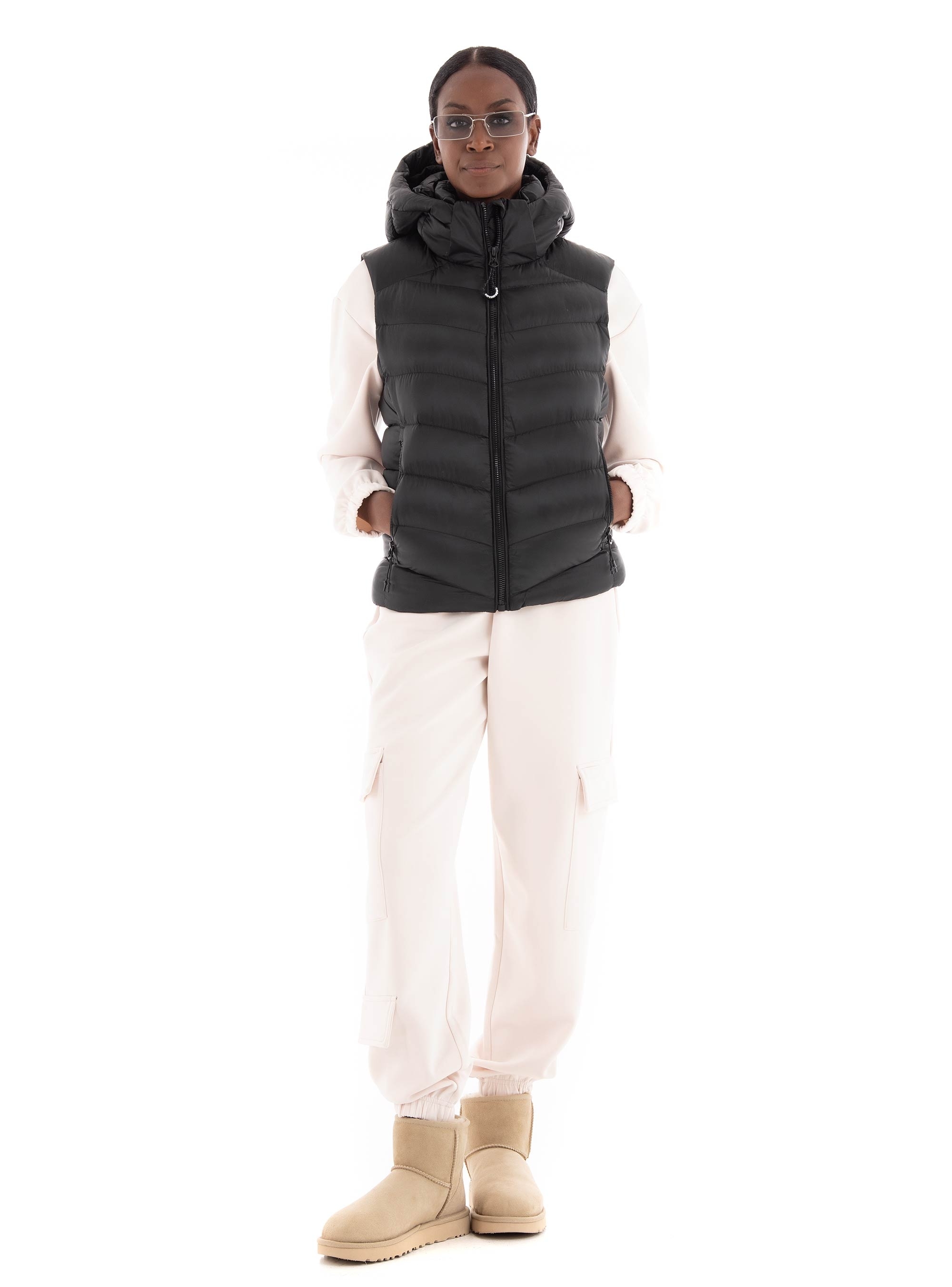 Superdry D5 Hooded Fuji Padded Gilet - Black
