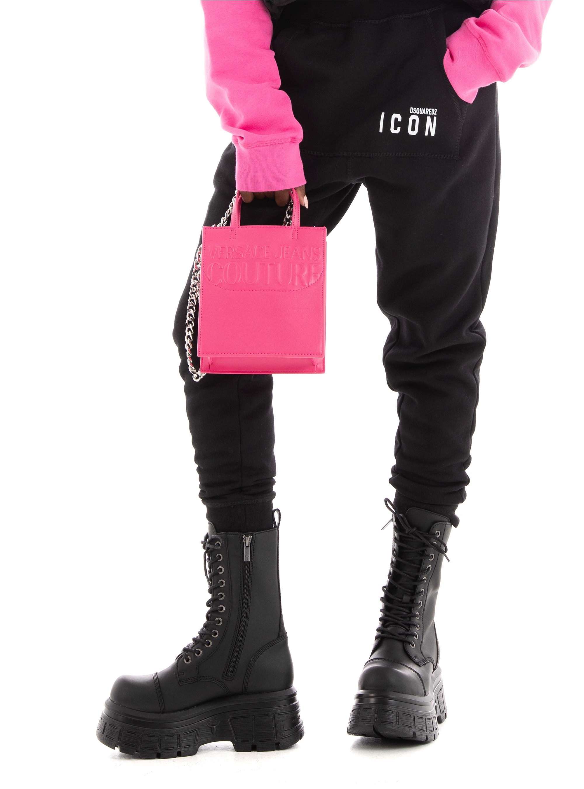 Versace Jeans Couture Institutional Logo Mini Crossbody Bag - Hot Pink