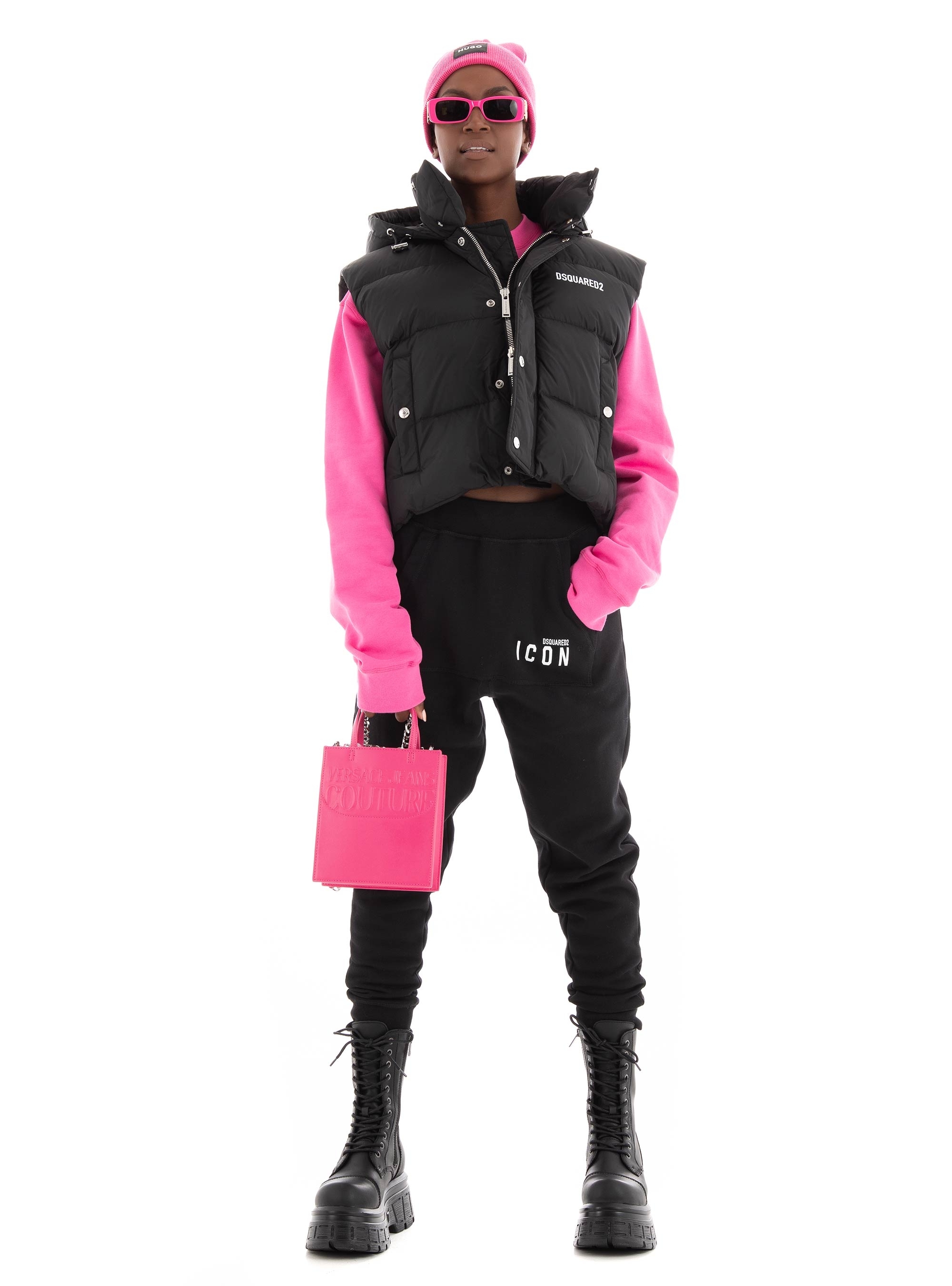 Versace Jeans Couture Institutional Logo Mini Crossbody Bag - Hot Pink