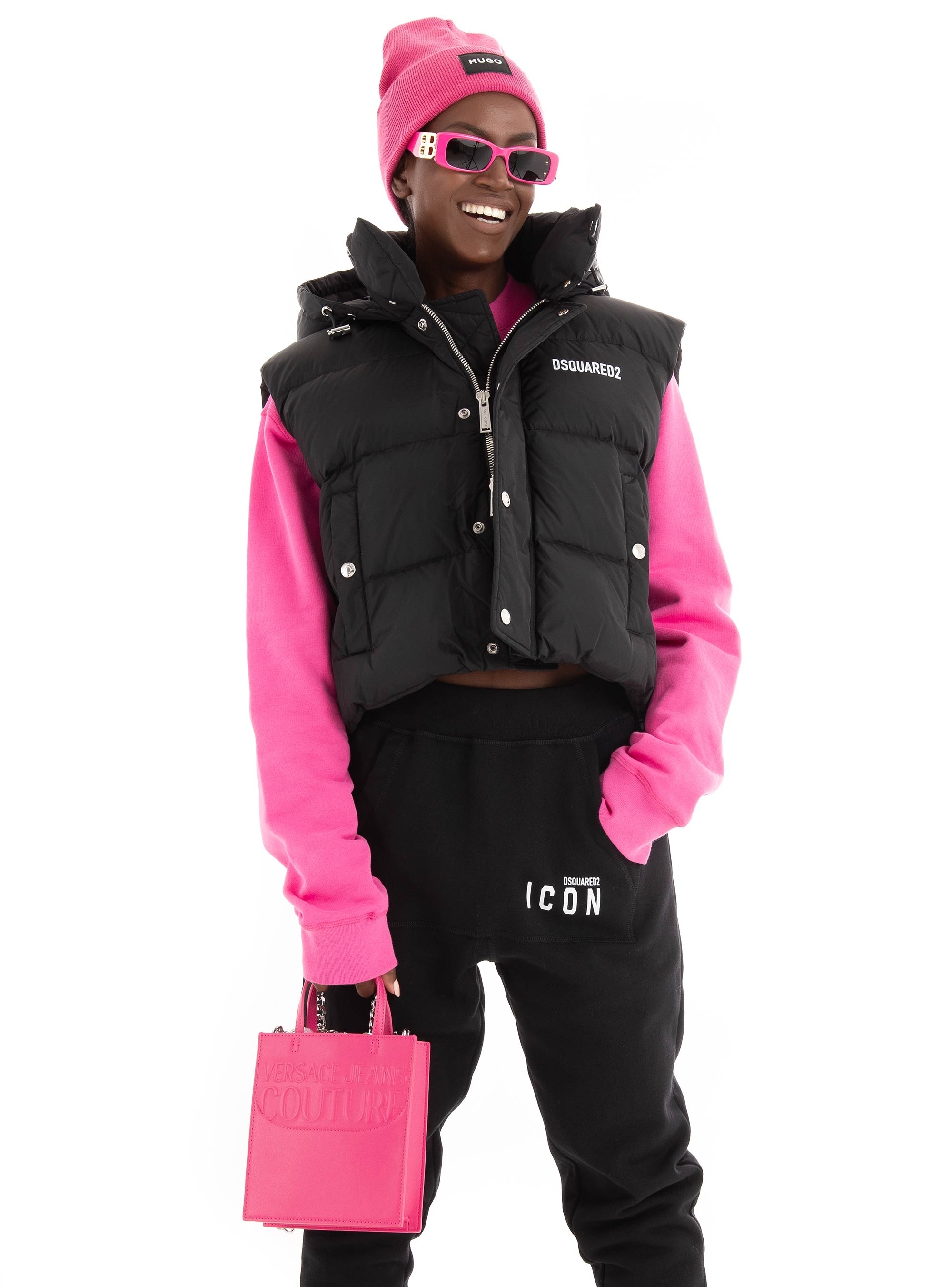 Versace Jeans Couture Institutional Logo Mini Crossbody Bag - Hot Pink