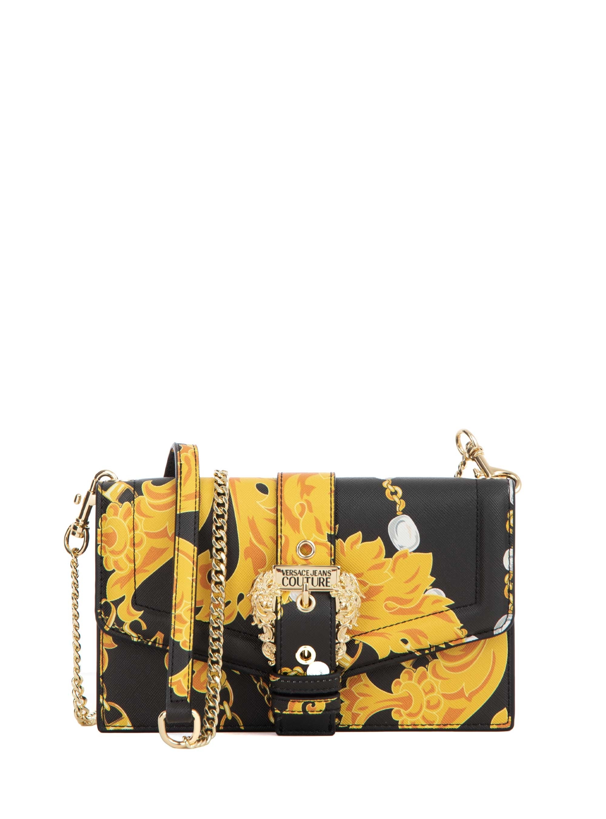 Versace Jeans Couture Logo Mini Wallet On Chain - Black