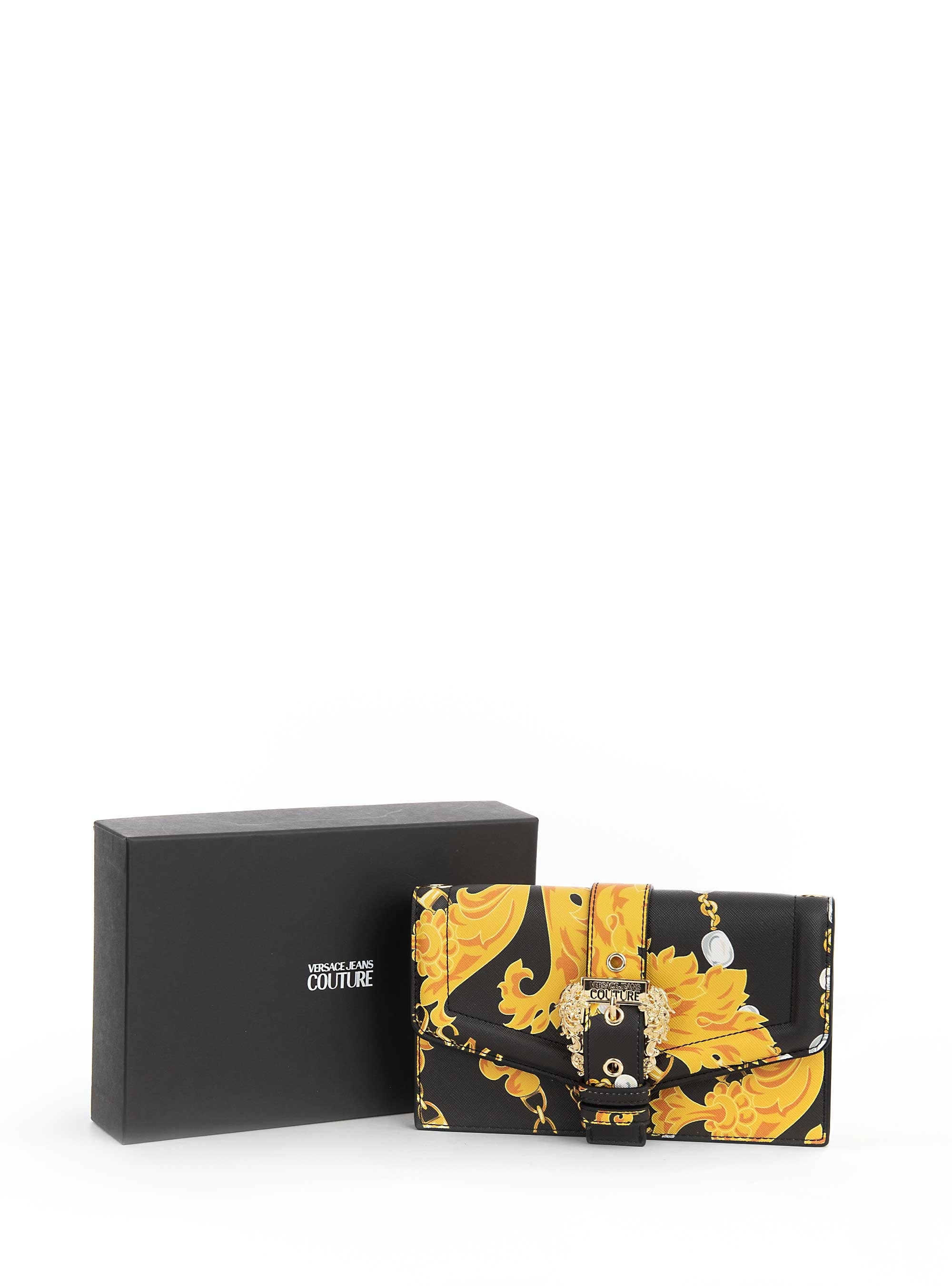 Versace Jeans Couture Logo Mini Wallet On Chain - Black