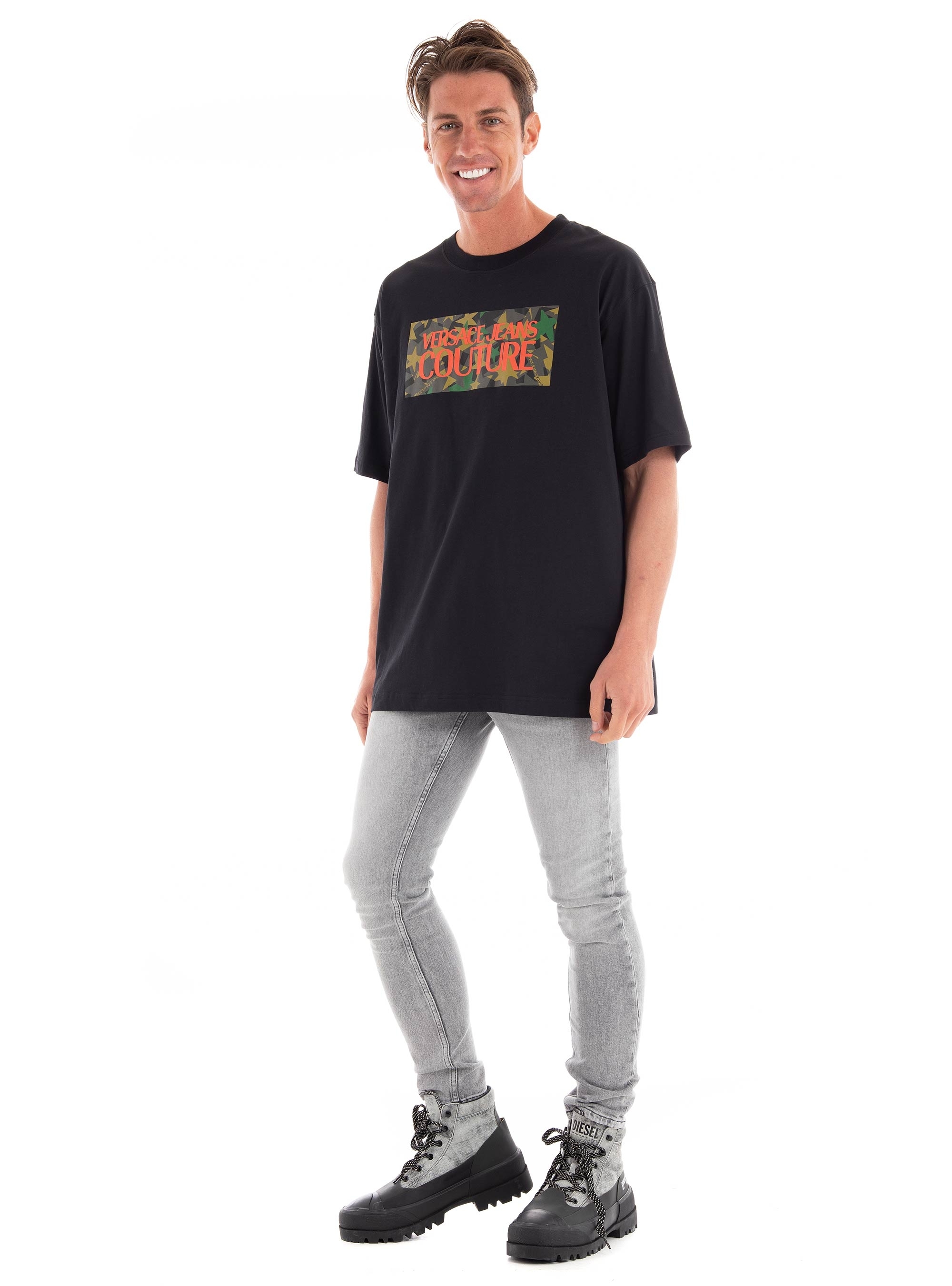 Versace Jeans Couture Logo Square T-Shirt - Black