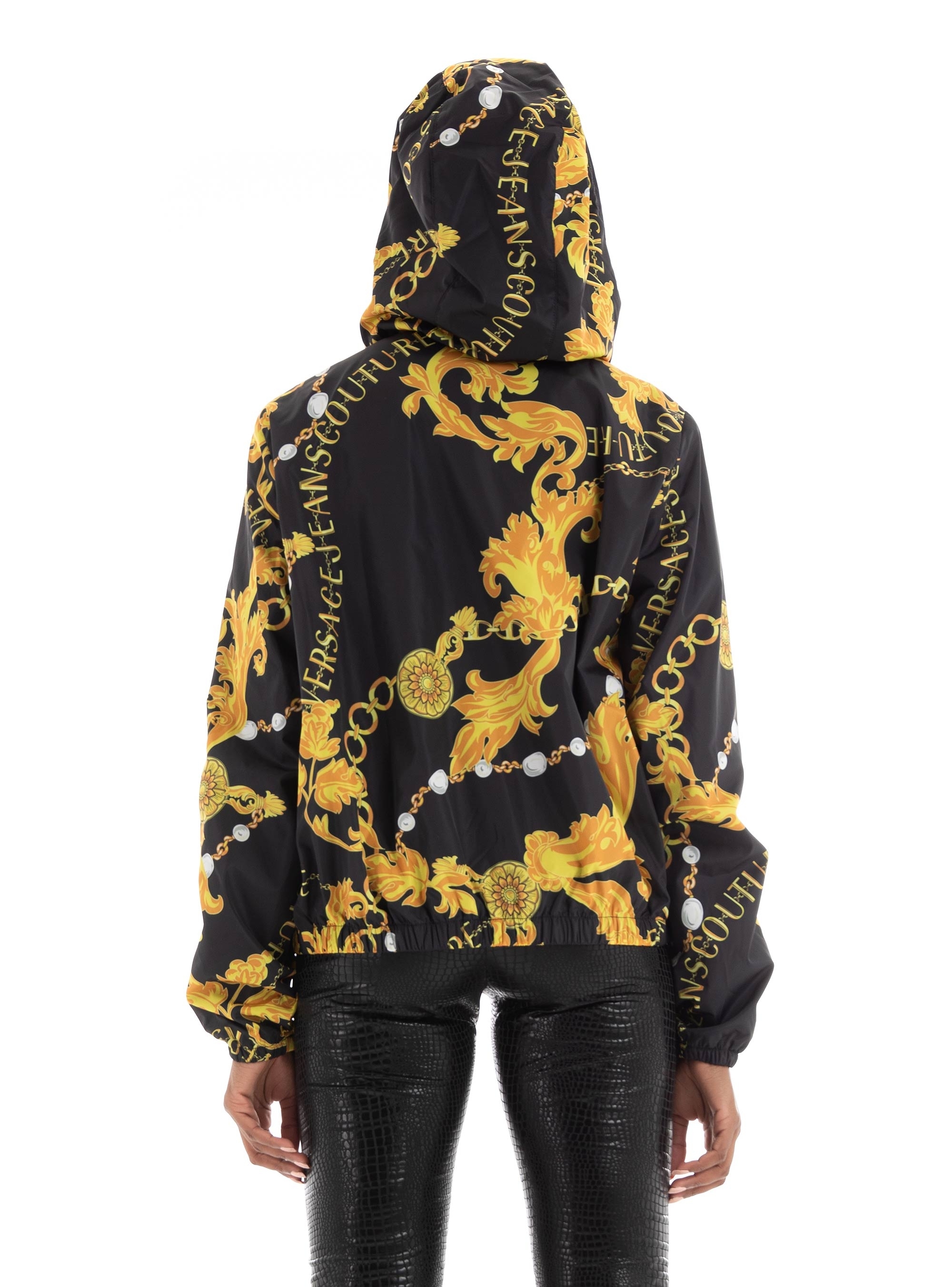 Versace Jeans Couture Print Hooded Jacket - Black