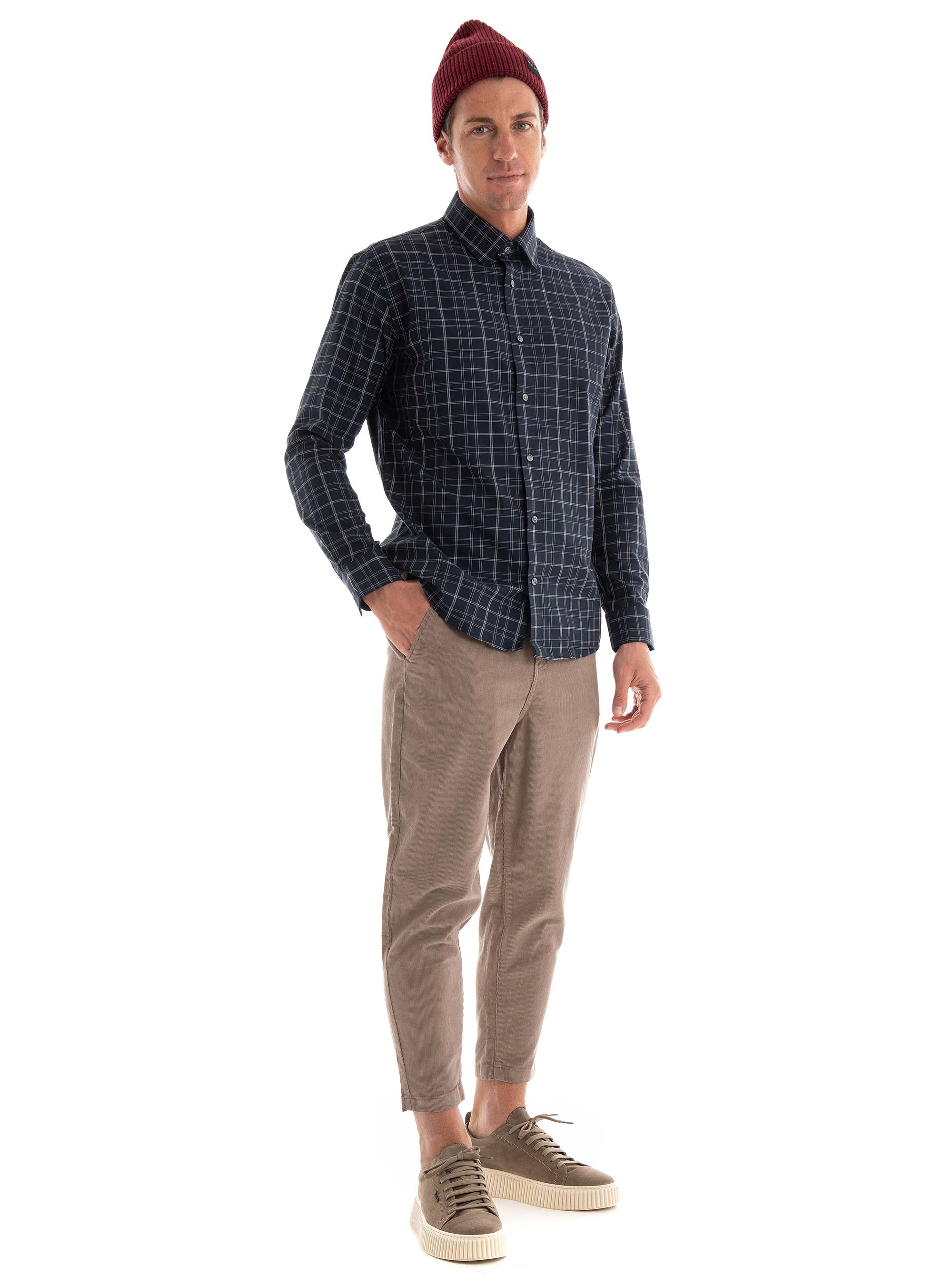 Selected Regsaturn-Untuck Regular Fit Shirt - Dark Blue