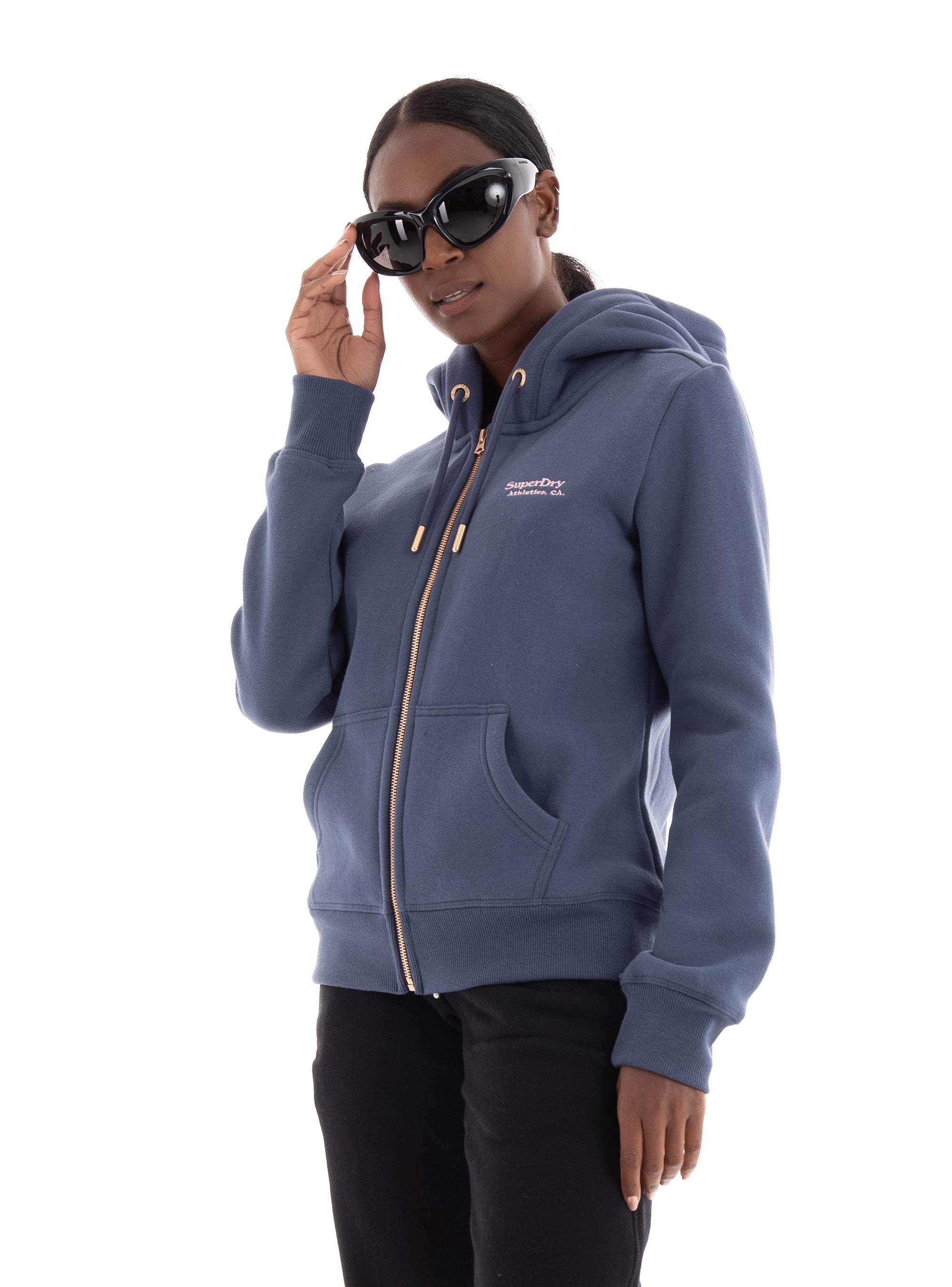 Superdry Essential Logo Zip Hoodie - Navy
