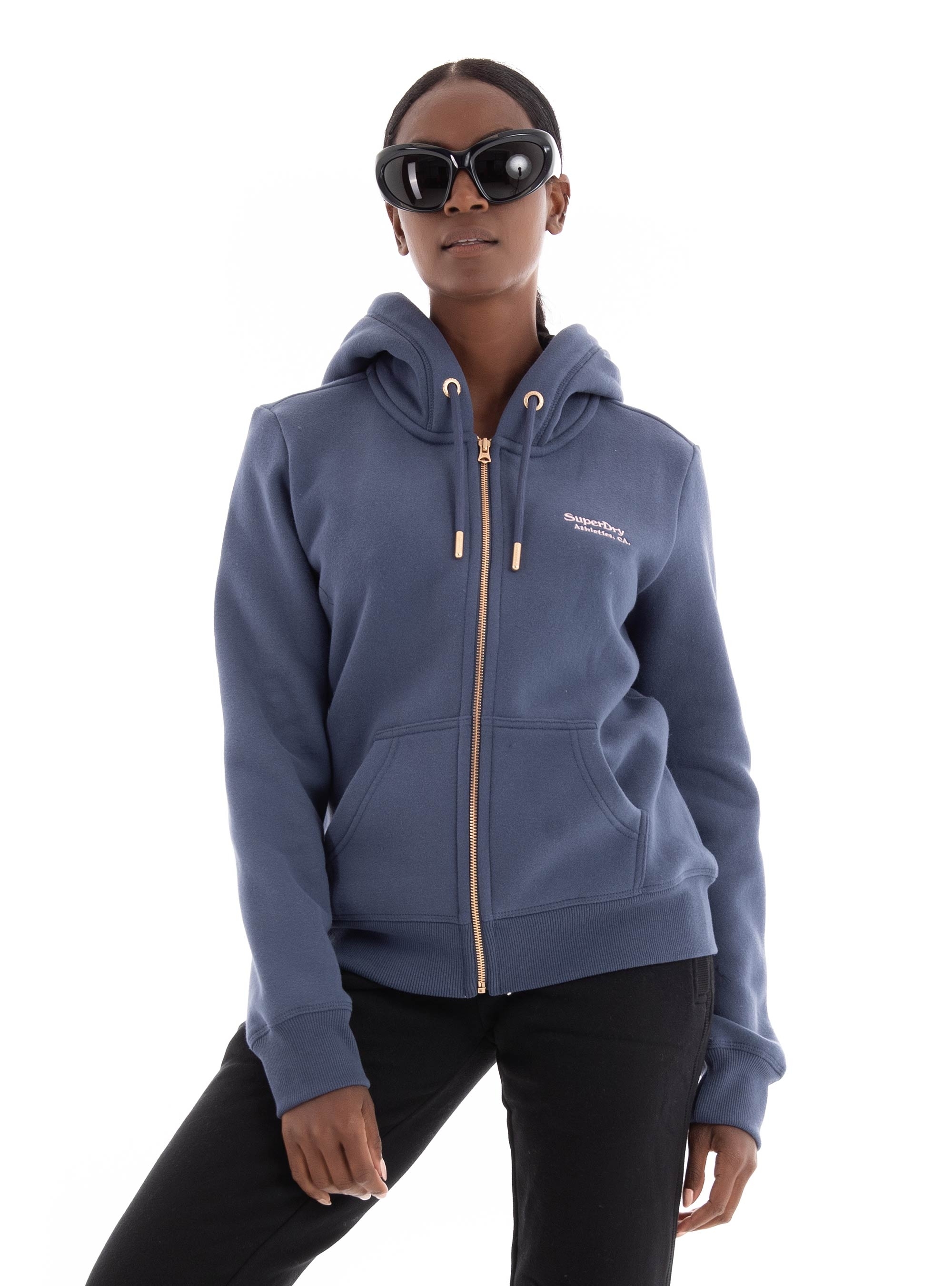 Superdry Essential Logo Zip Hoodie - Navy