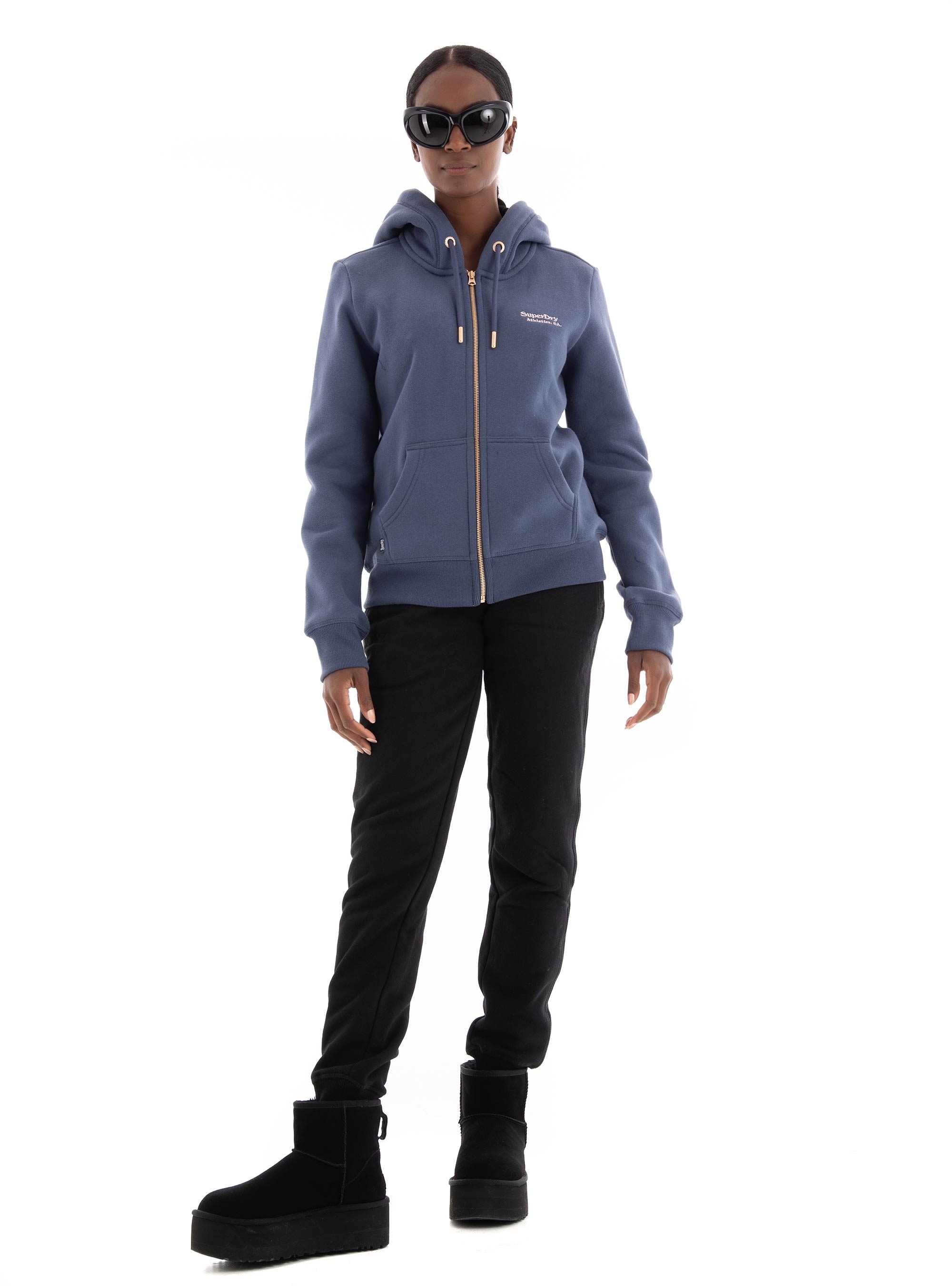 Superdry Essential Logo Zip Hoodie - Navy