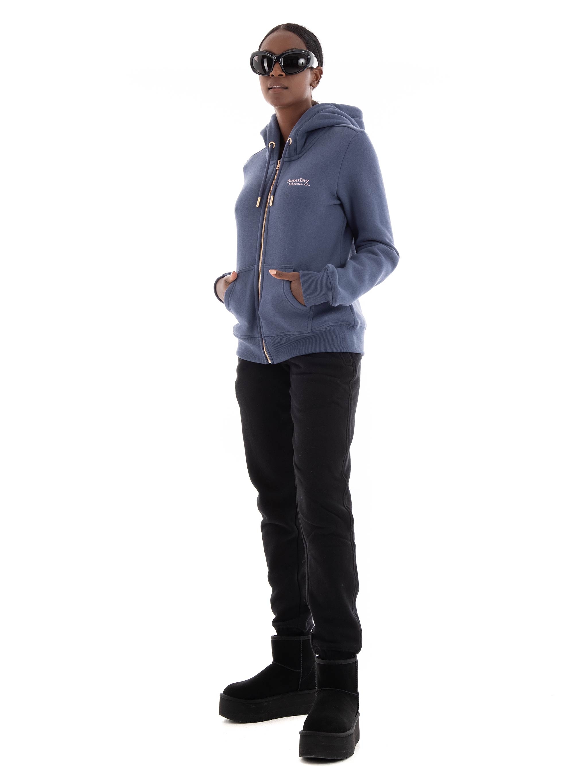 Superdry Essential Logo Zip Hoodie - Navy