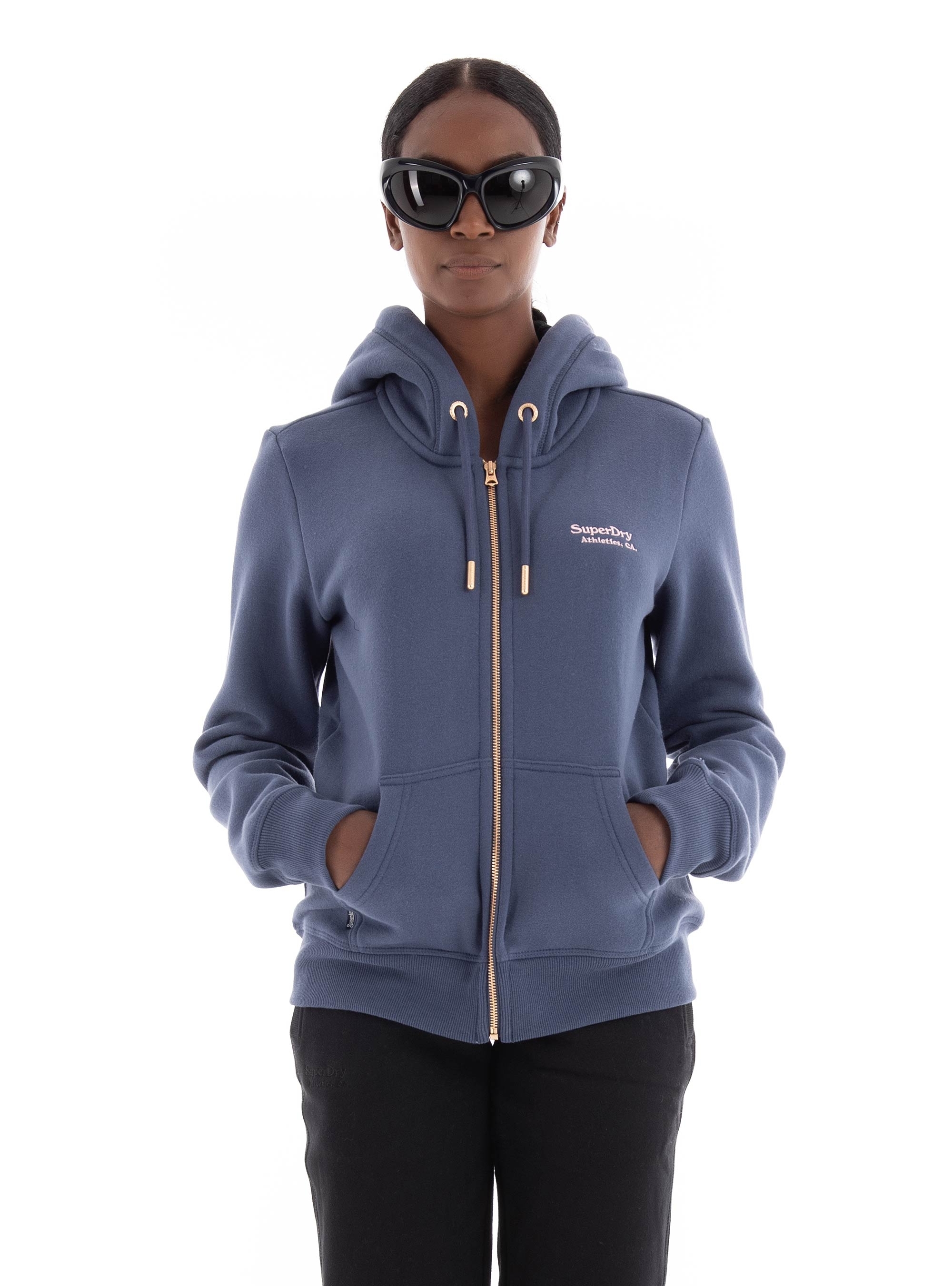 Superdry Essential Logo Zip Hoodie - Navy
